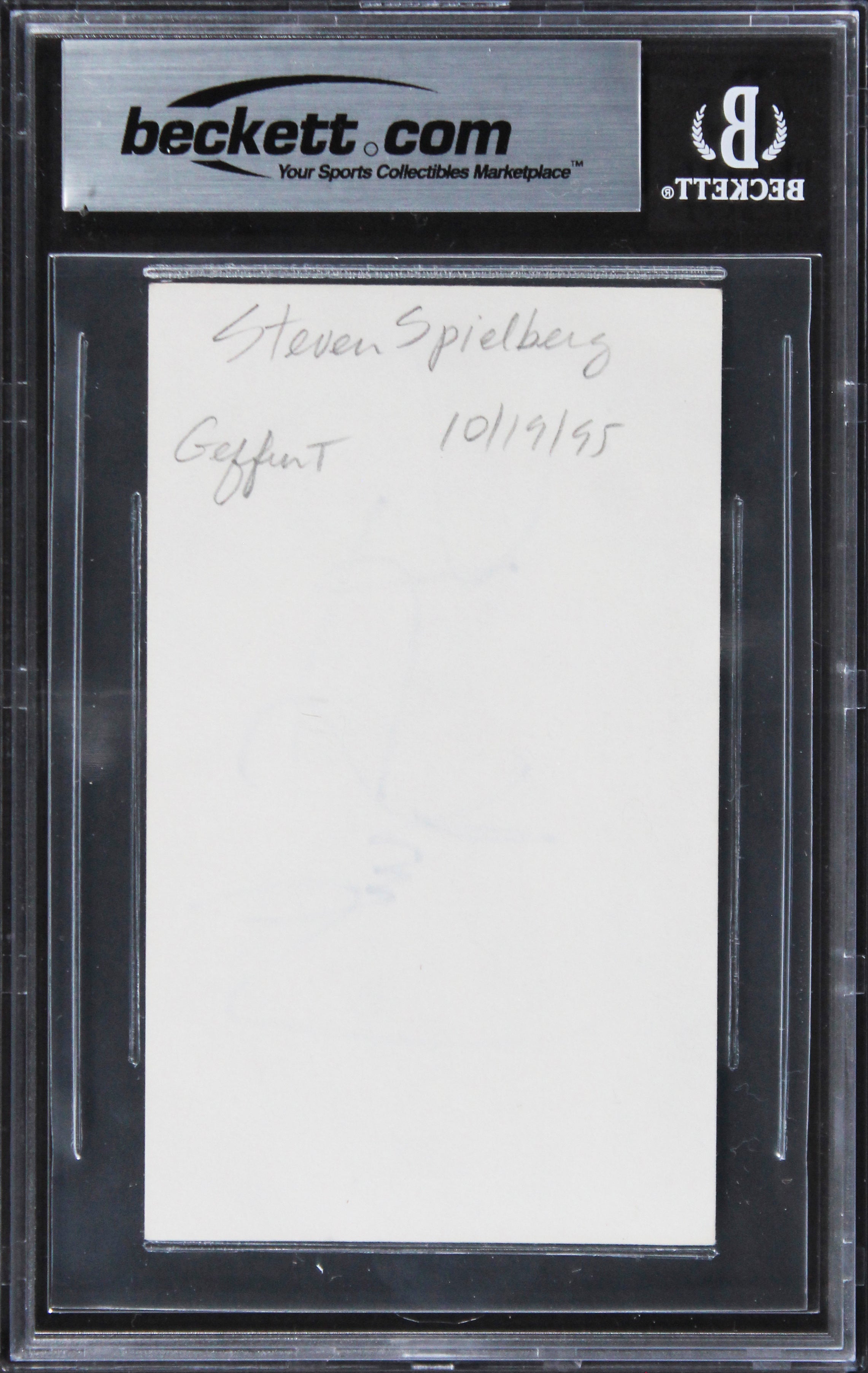 Steven Spielberg Schindler's List Authentic Signed 3x5 Index Card BAS Slabbed