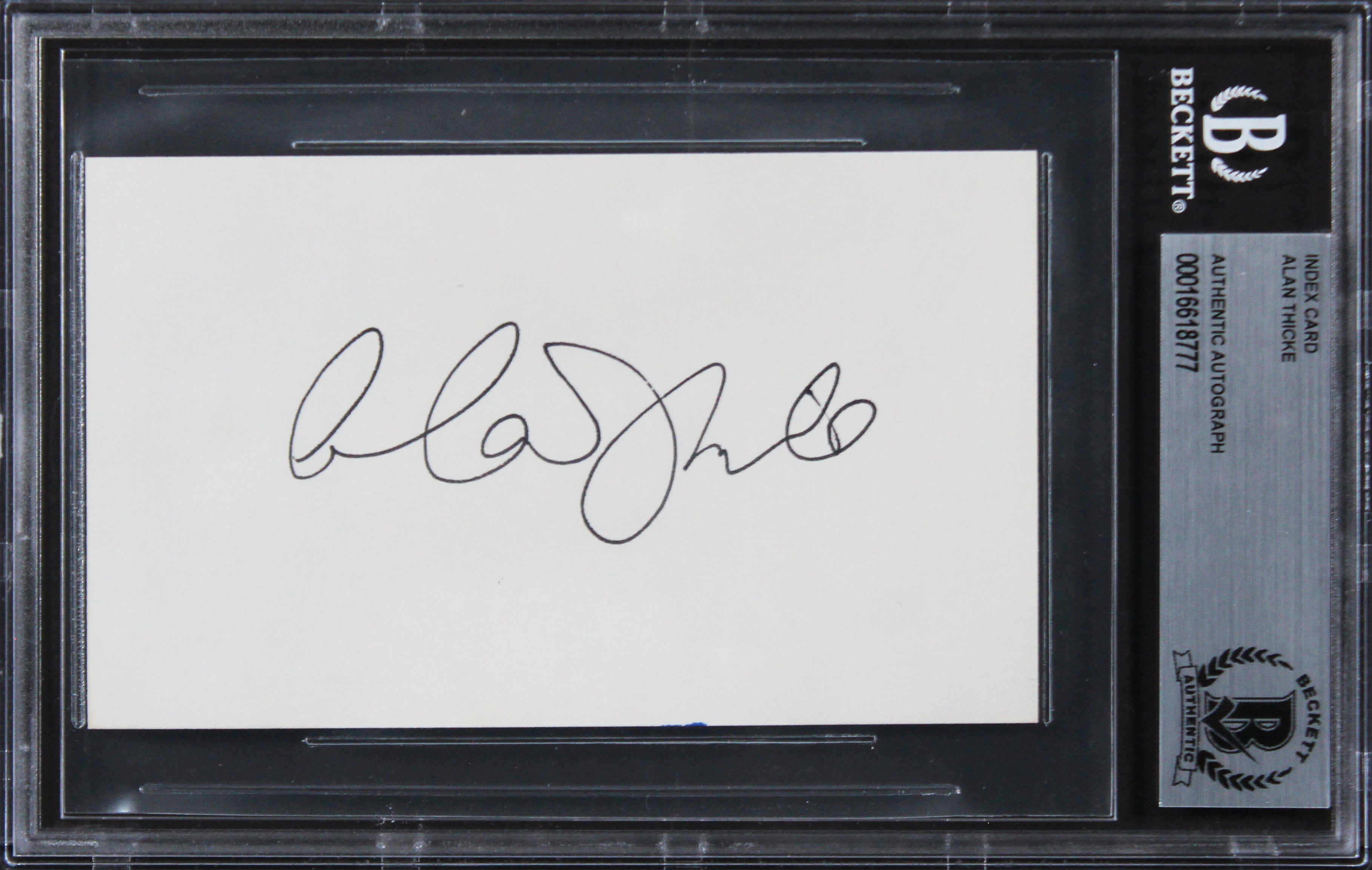 Alan Thicke Growing Pains Authentic Signed 3x5 Index Card BAS Slabbed 1