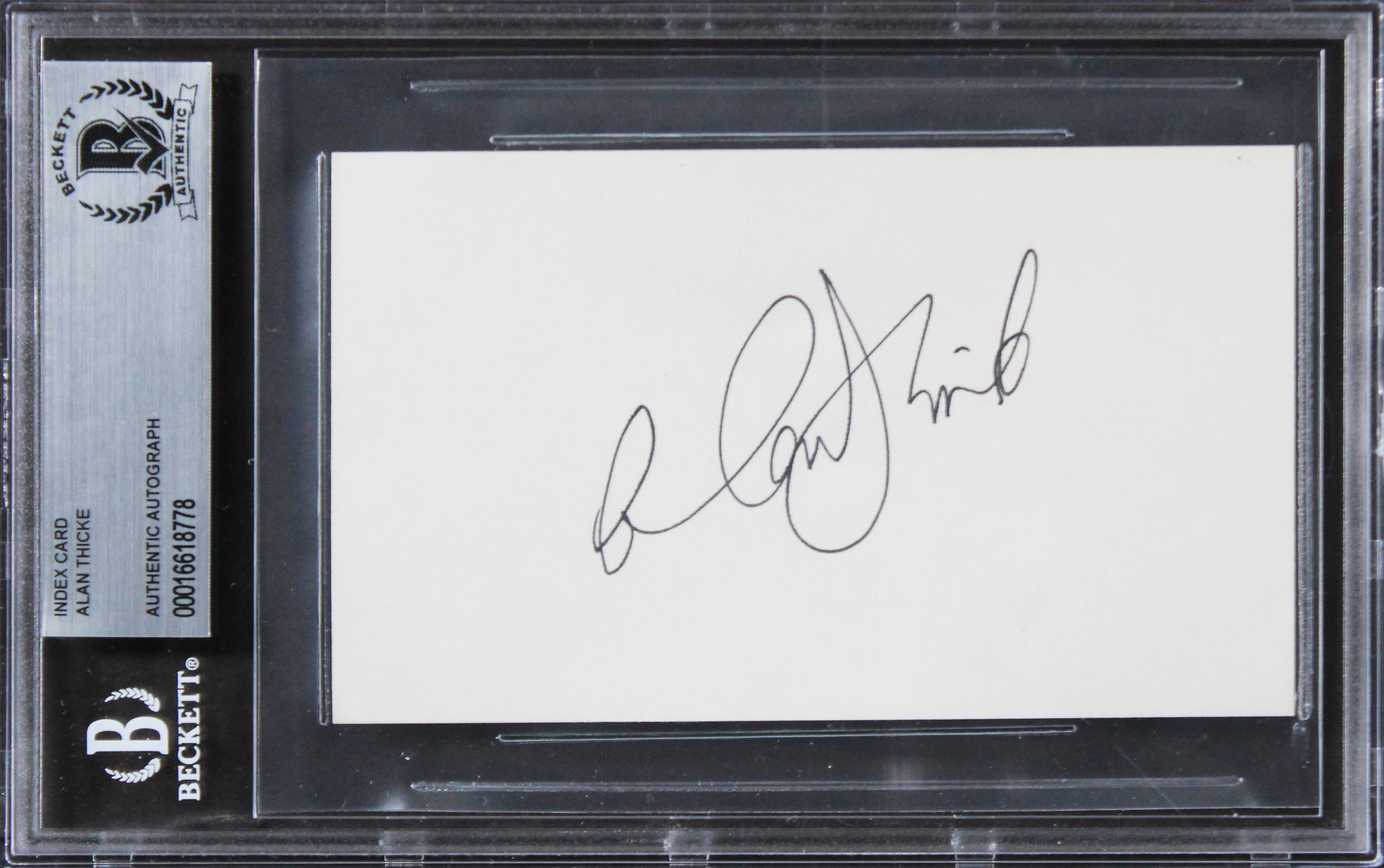 Alan Thicke Growing Pains Authentic Signed 3x5 Index Card BAS Slabbed 2