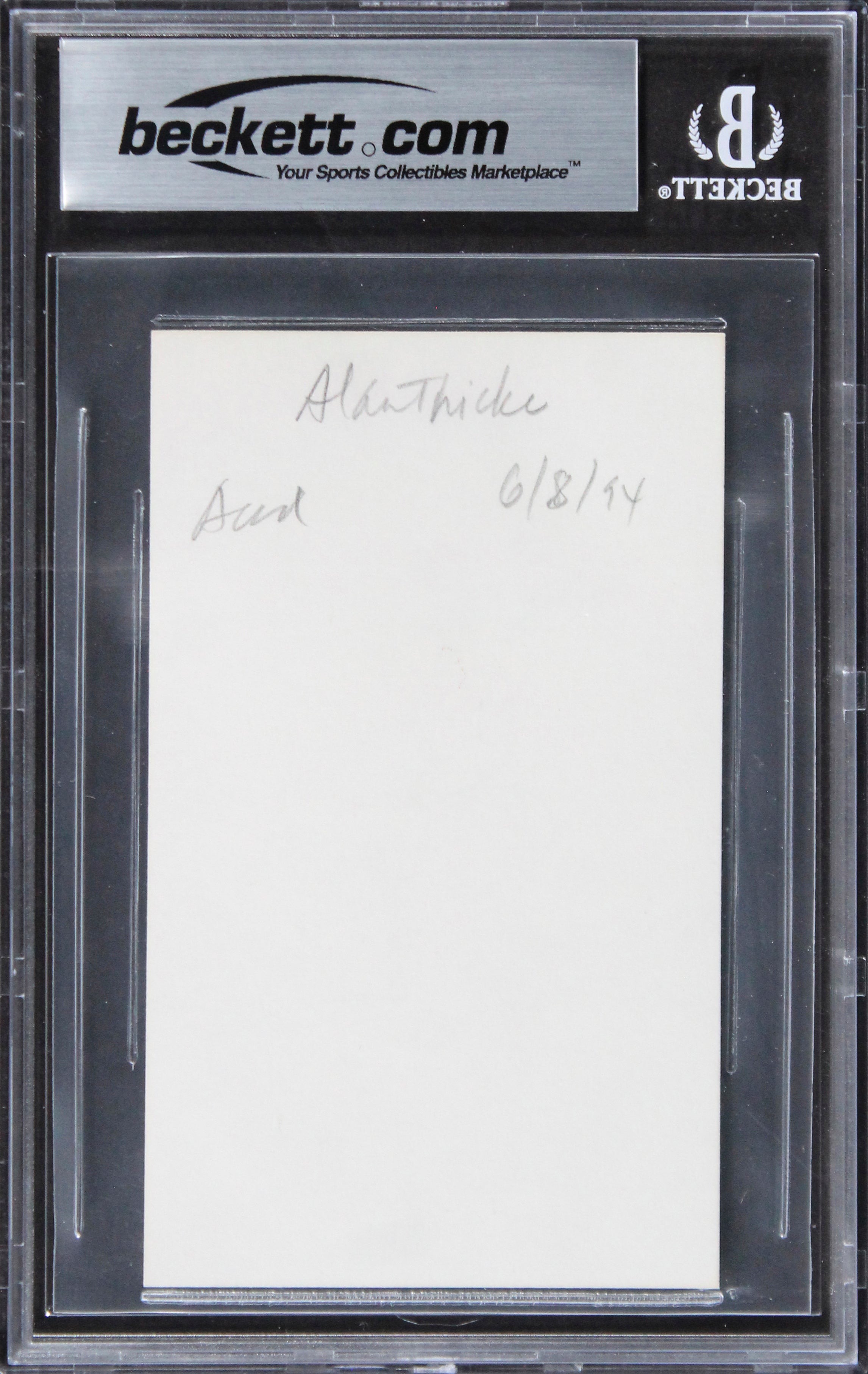 Alan Thicke Growing Pains Authentic Signed 3x5 Index Card BAS Slabbed 2