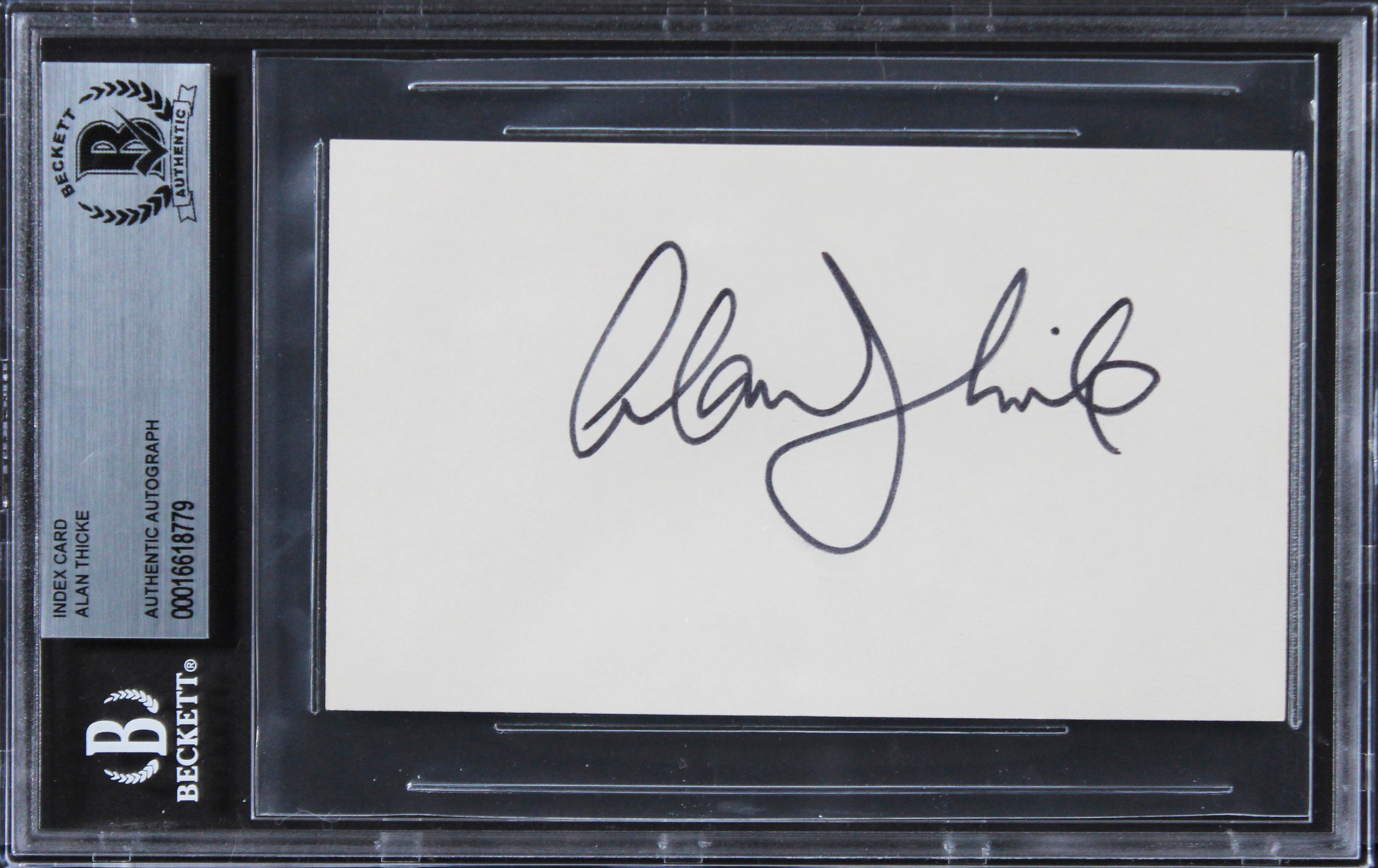 Alan Thicke Growing Pains Authentic Signed 3x5 Index Card BAS Slabbed 3