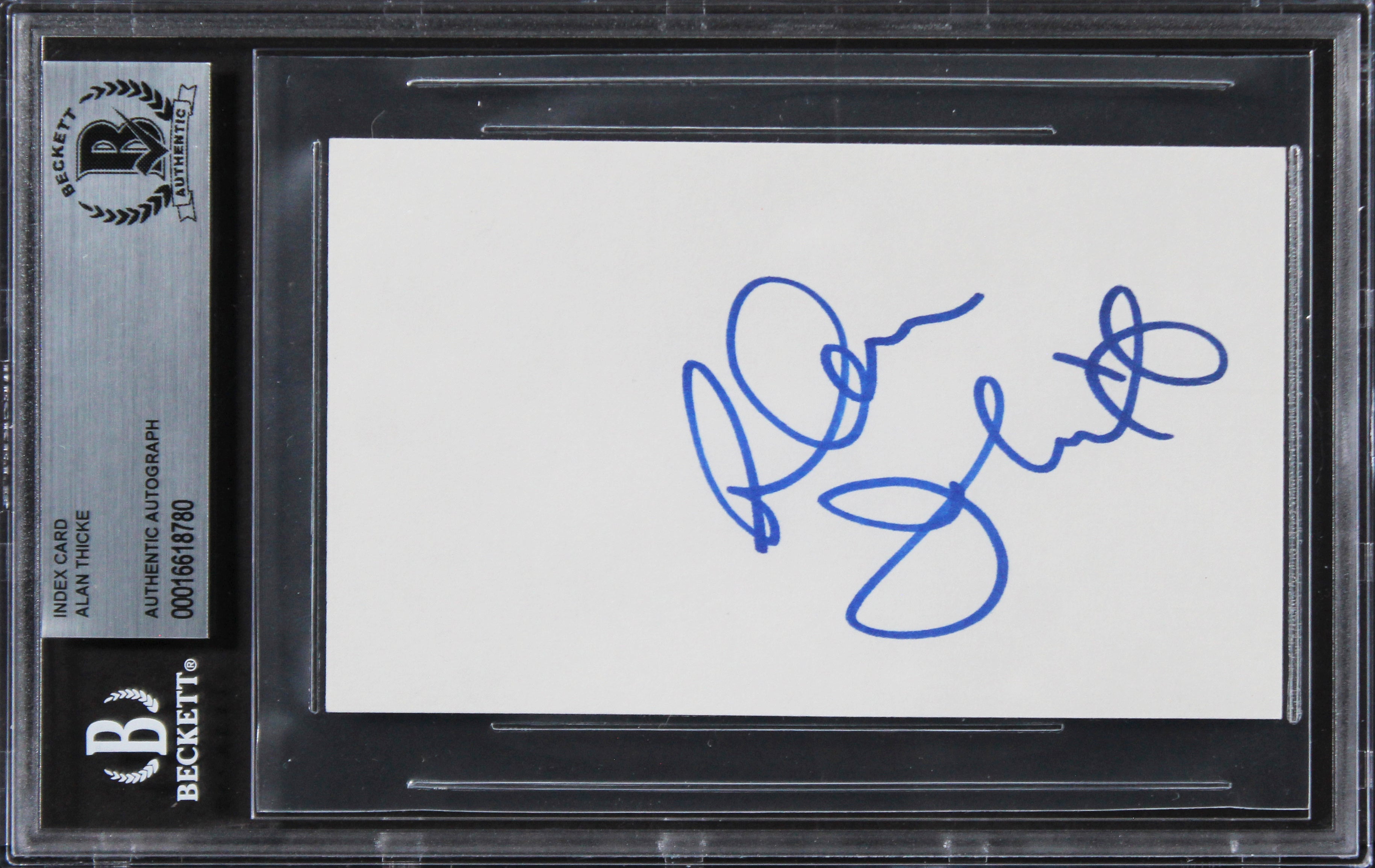 Alan Thicke Growing Pains Authentic Signed 3x5 Index Card BAS Slabbed 4