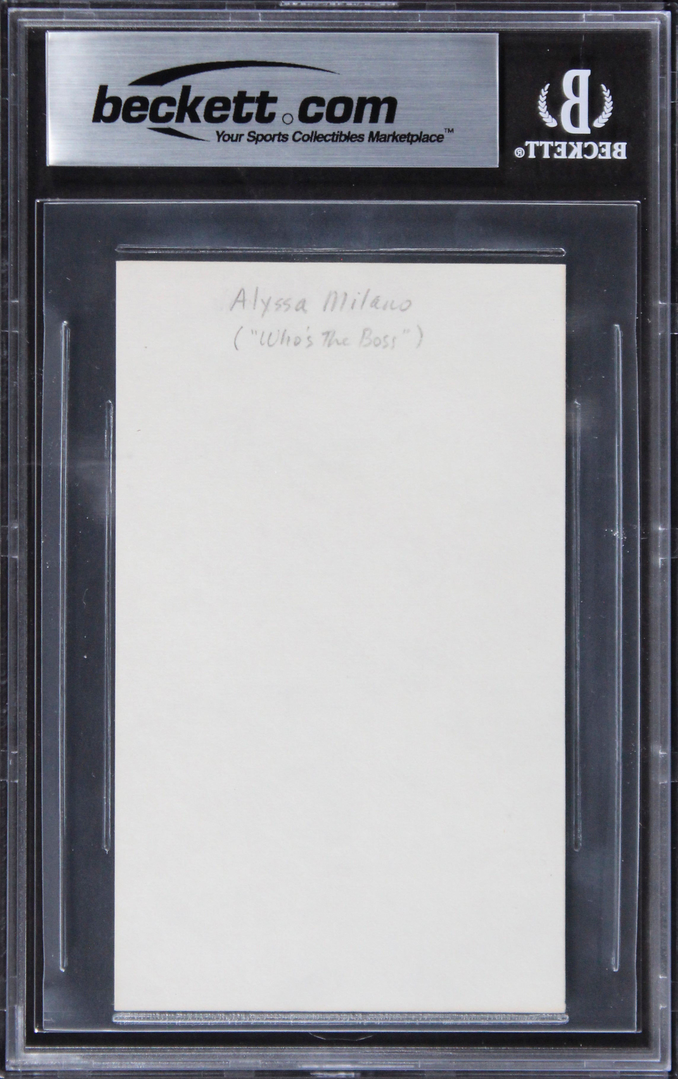 Alyssa Milano Charmed Authentic Signed 3x5 Index Card Autographed BAS Slabbed