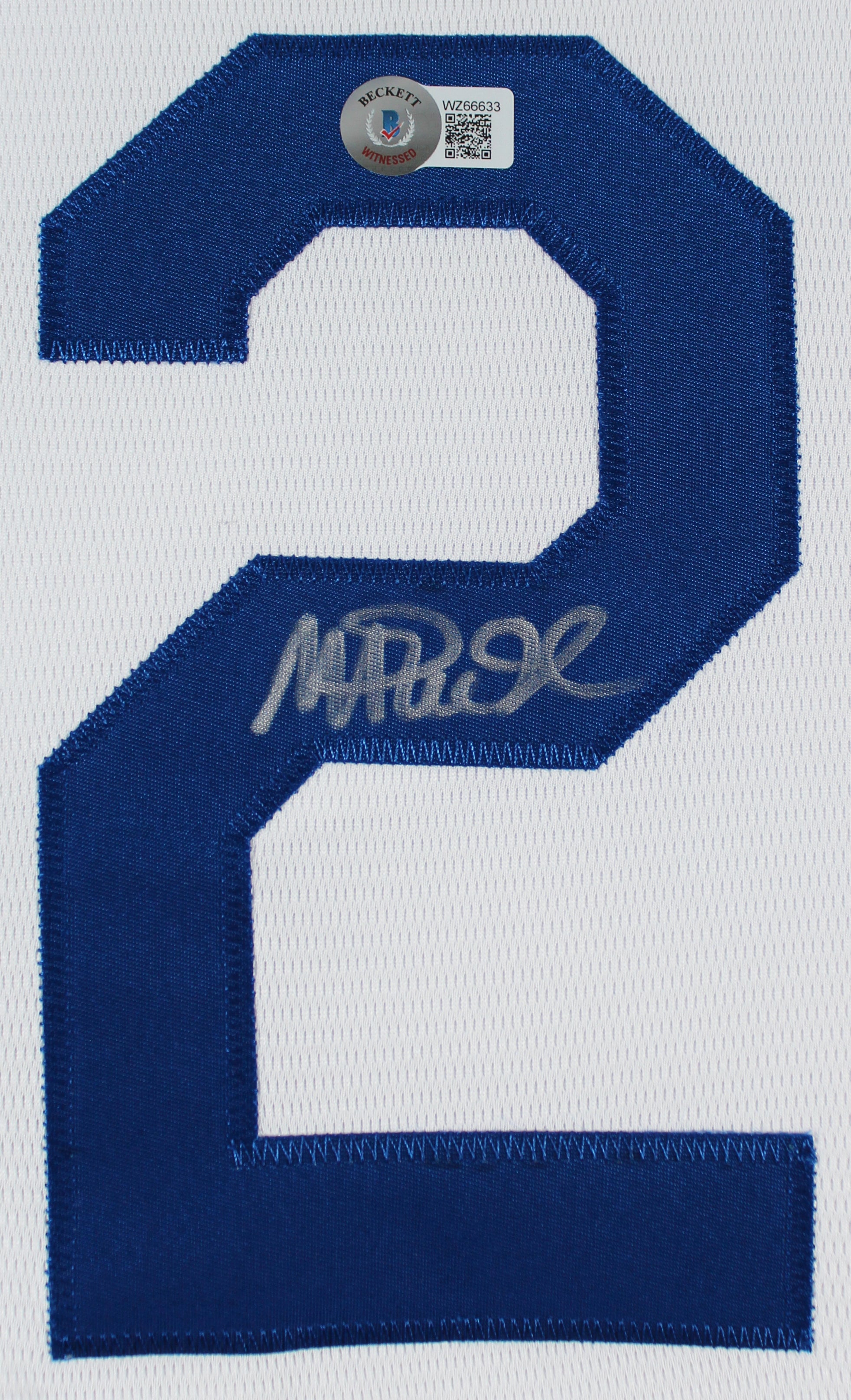 Dodgers Magic Johnson Signed White Majestic Cool Base Jersey BAS Witnessed