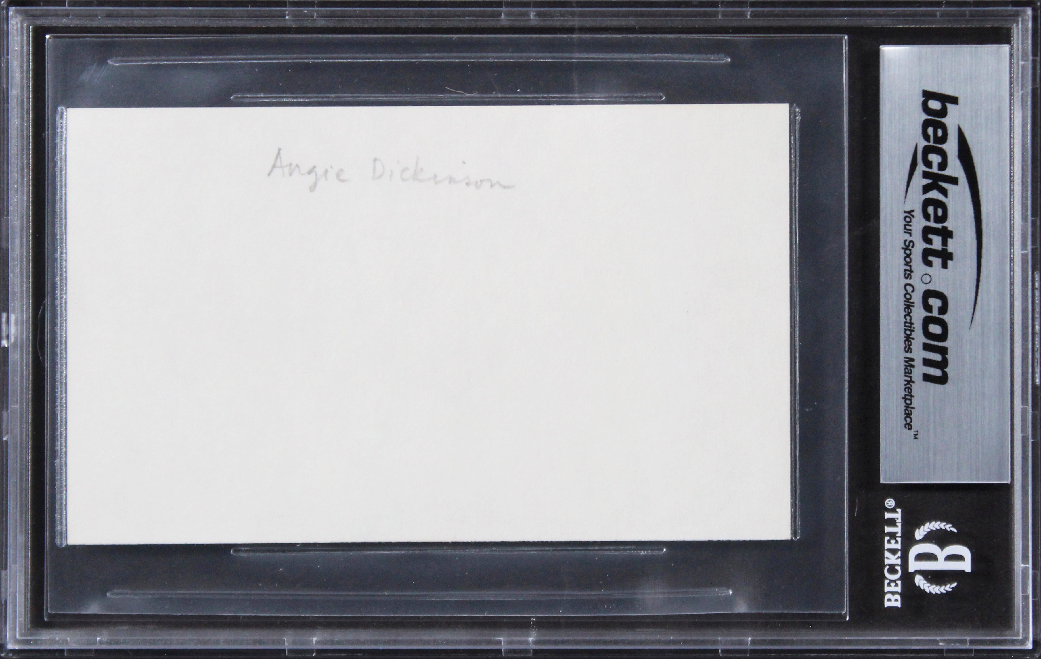 Angie Dickinson Pay it Forward Authentic Signed 3x5 Index Card BAS Slabbed