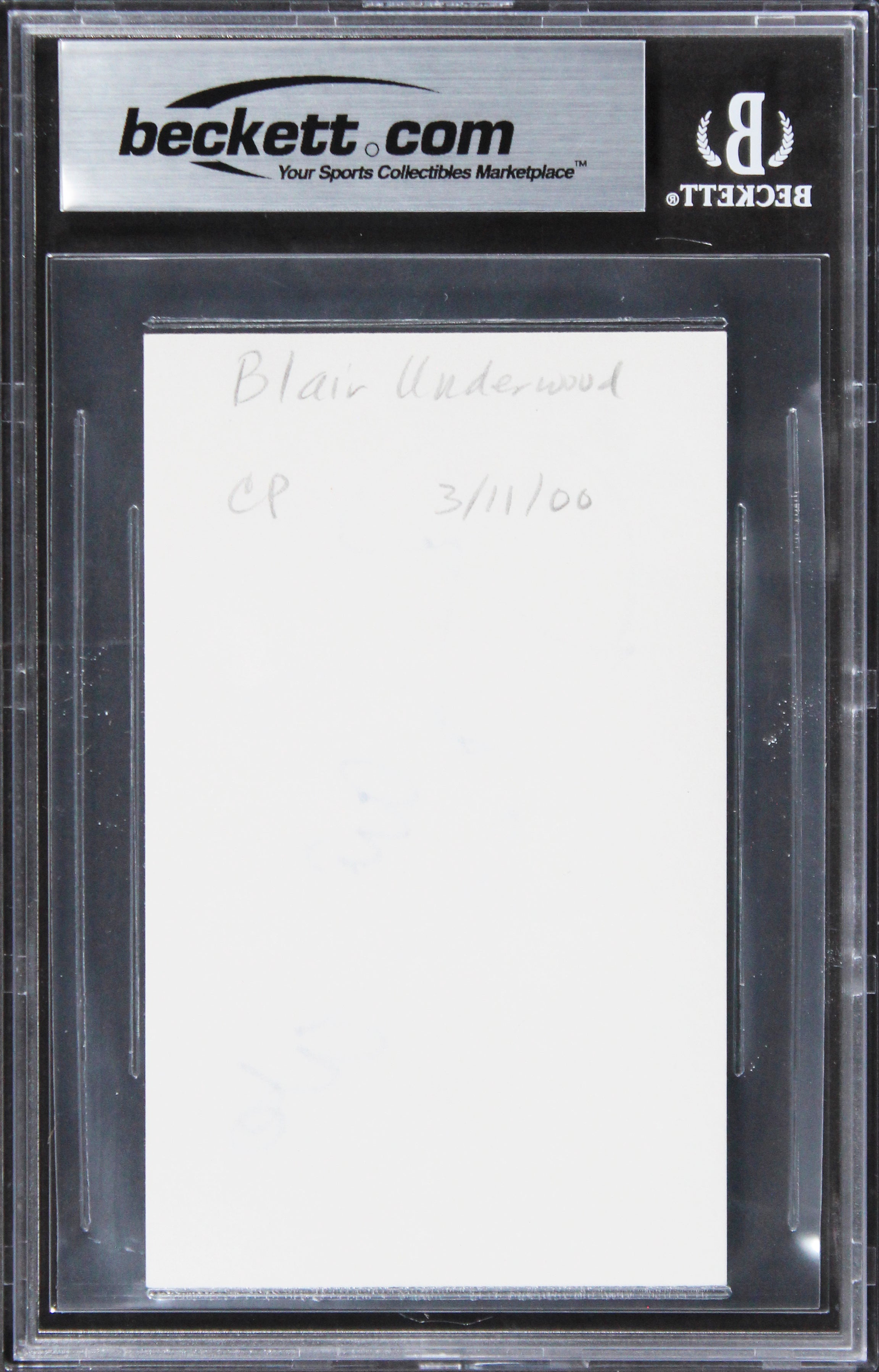 Blair Underwood Deep Impact Authentic Signed 3x5 Index Card BAS Slabbed 1