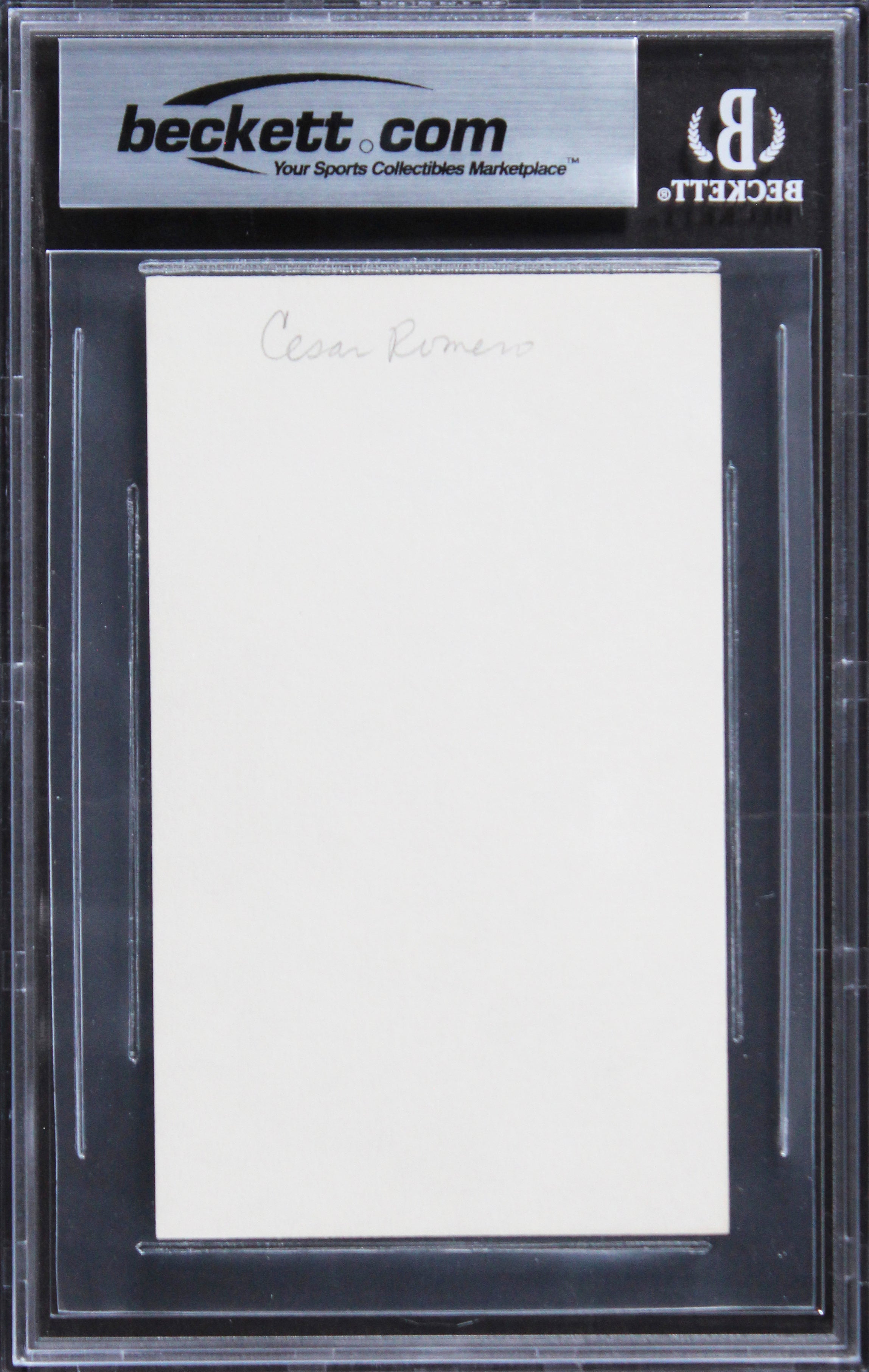 Cesar Romero Batman Authentic Signed 3x5 Index Card Autographed BAS Slabbed 4