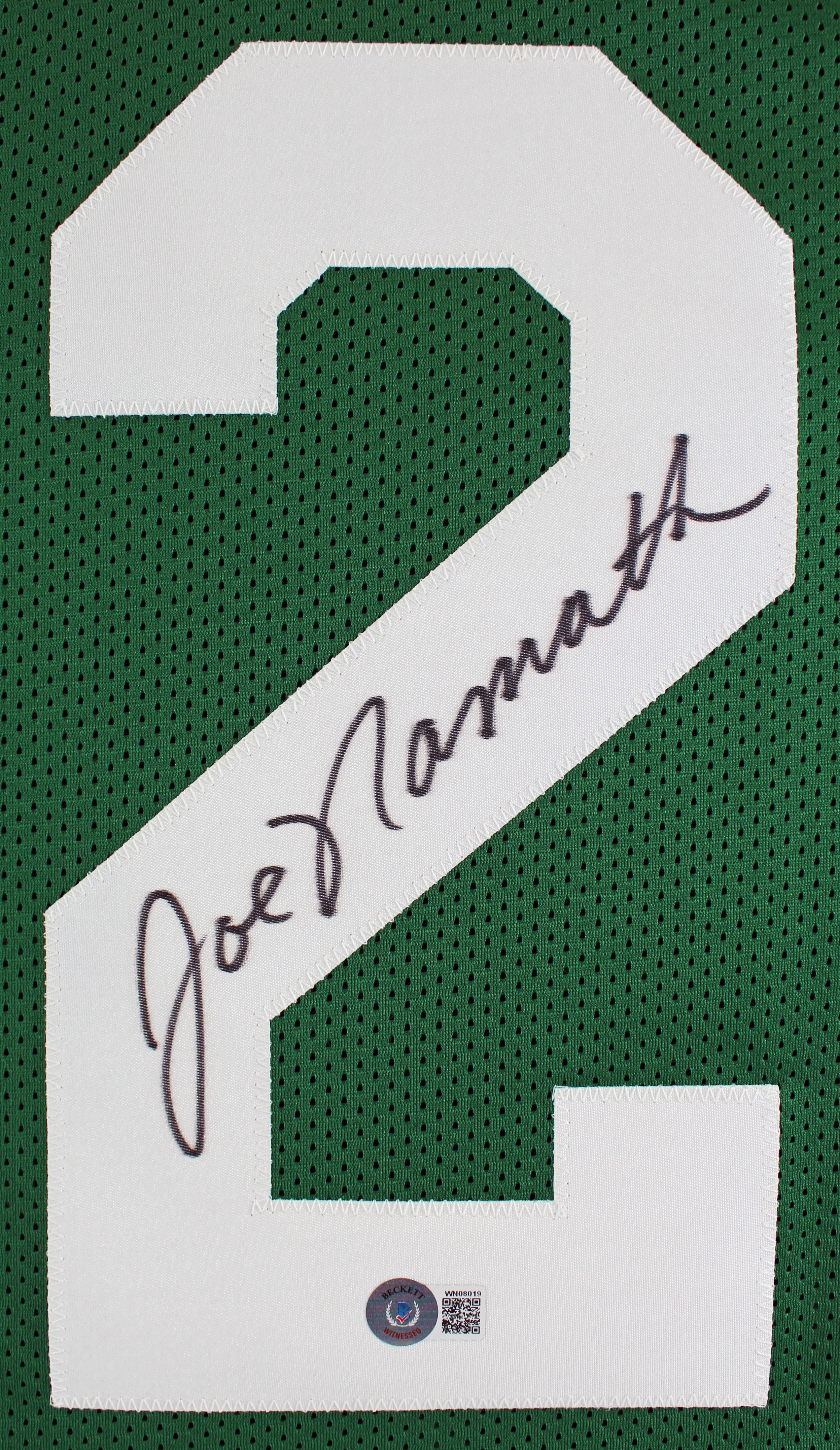 Joe Namath Authentic Signed Green Pro Style Jersey Autographed BAS Witnessed