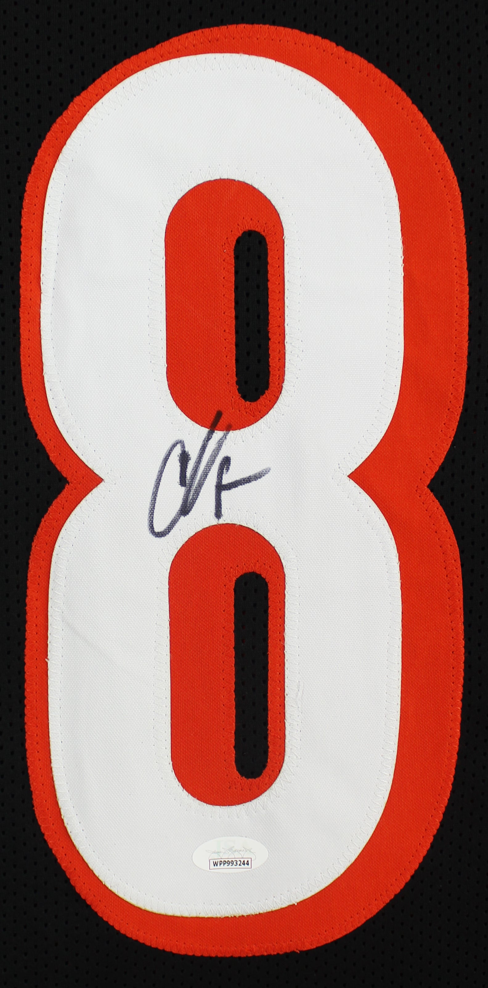 Chad Johnson Authentic Signed Black Pro Style Jersey Autographed JSA Witness