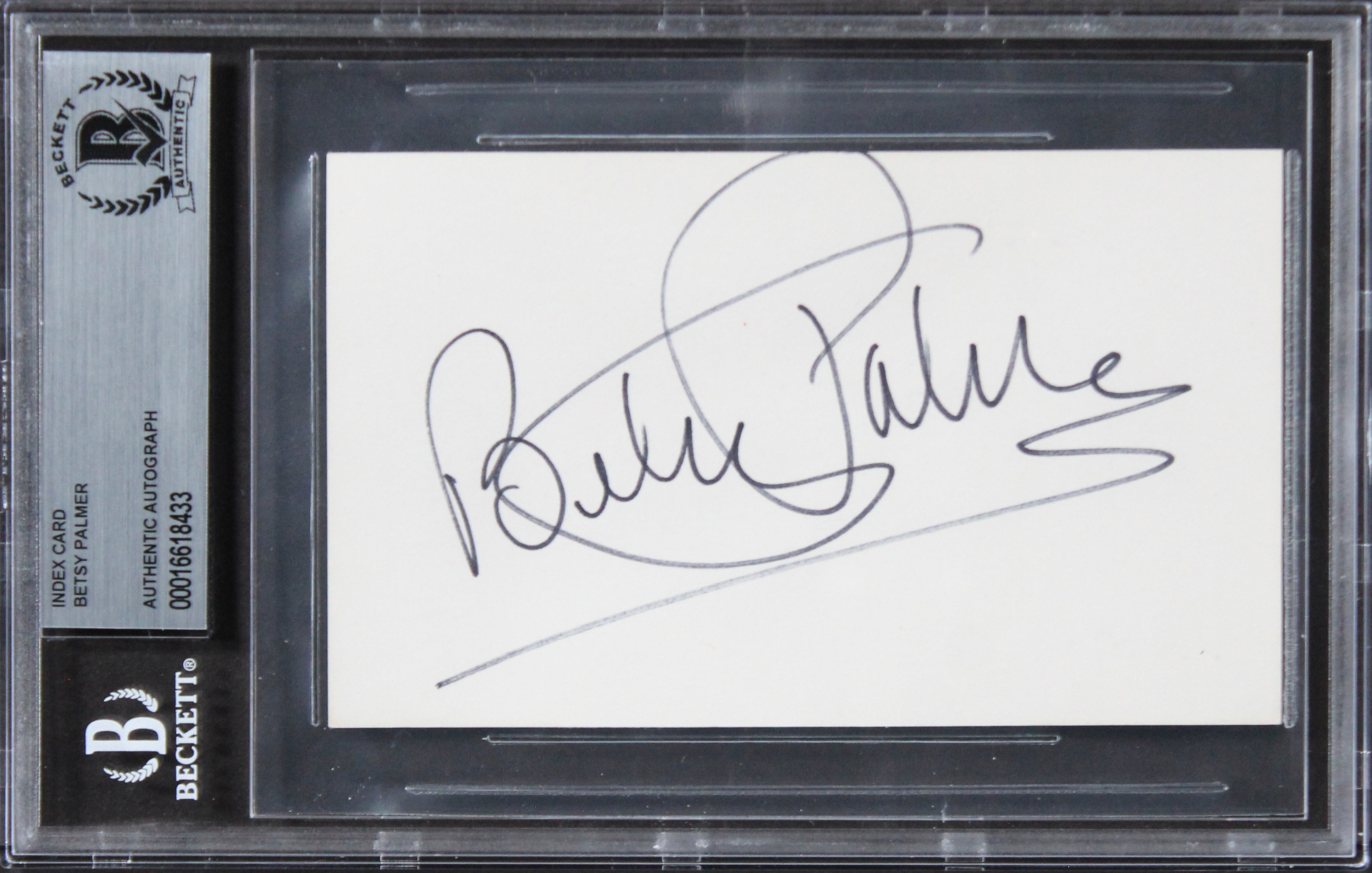 Betsy Palmer Friday The 13th Authentic Signed 3x5 Index Card BAS Slabbed