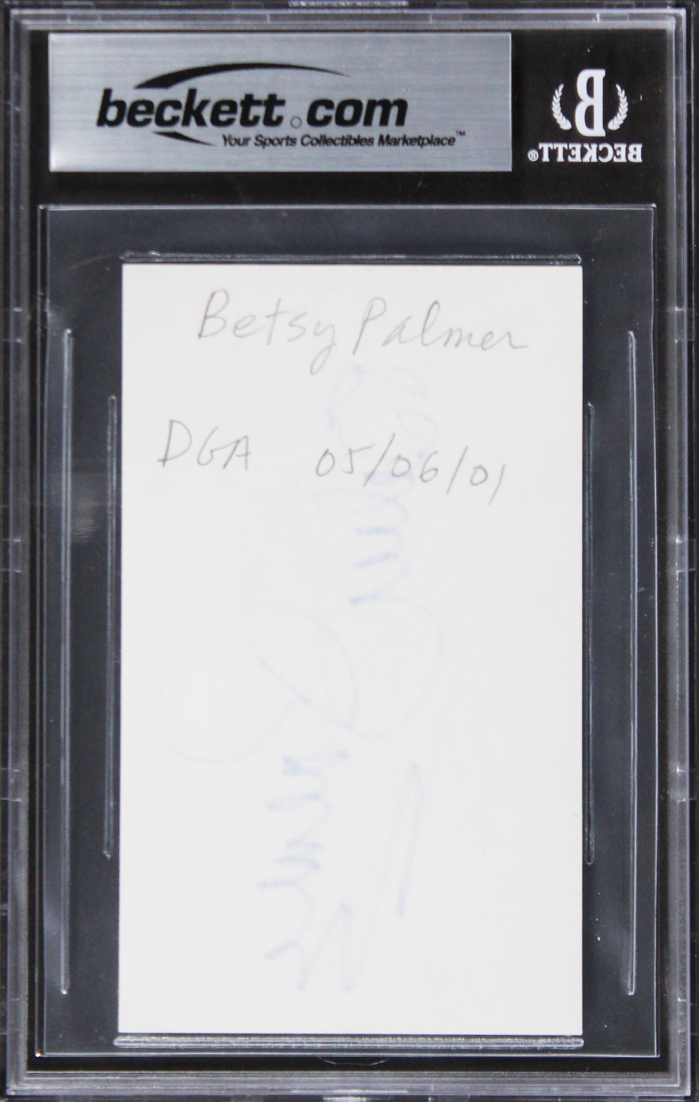 Betsy Palmer Friday The 13th Authentic Signed 3x5 Index Card BAS Slabbed 3