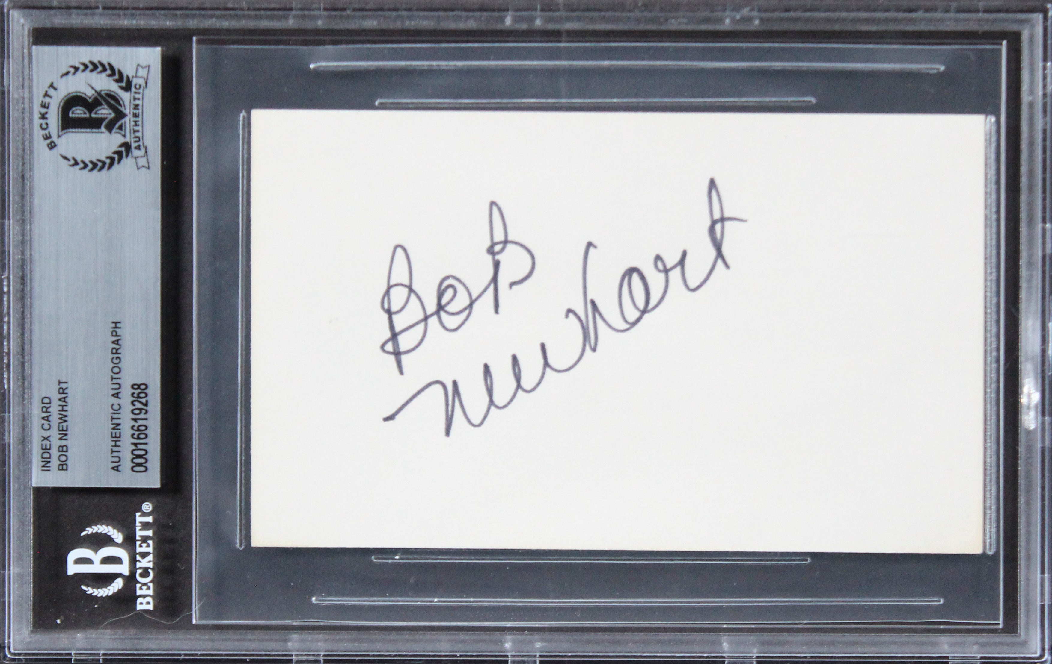 Bob Newhart The Bob Newhart Show Authentic Signed 3x5 Index Card BAS Slabbed