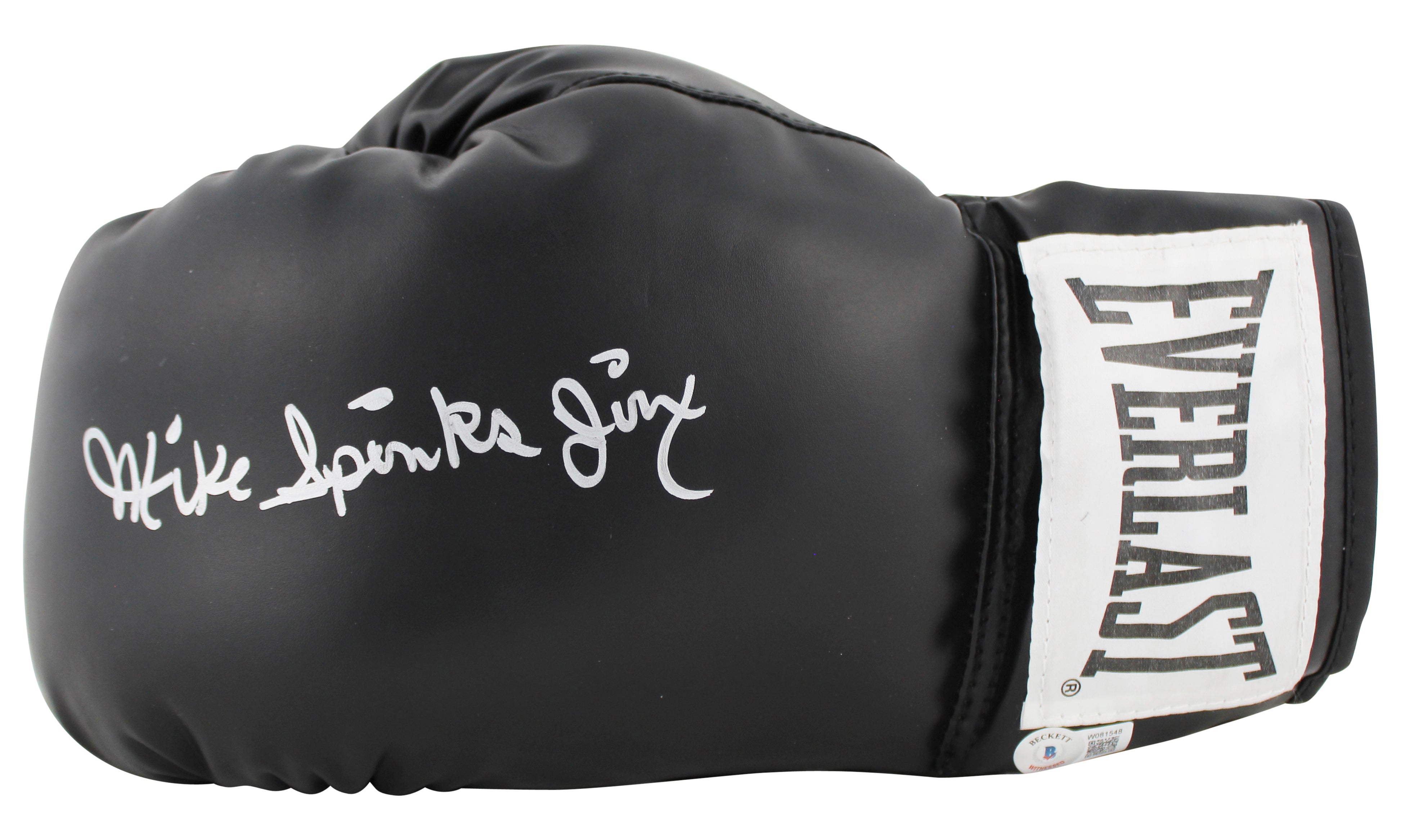 Michael Spinks Signed Left Hand Black Everlast Boxing Glove W/ Case BAS Witness