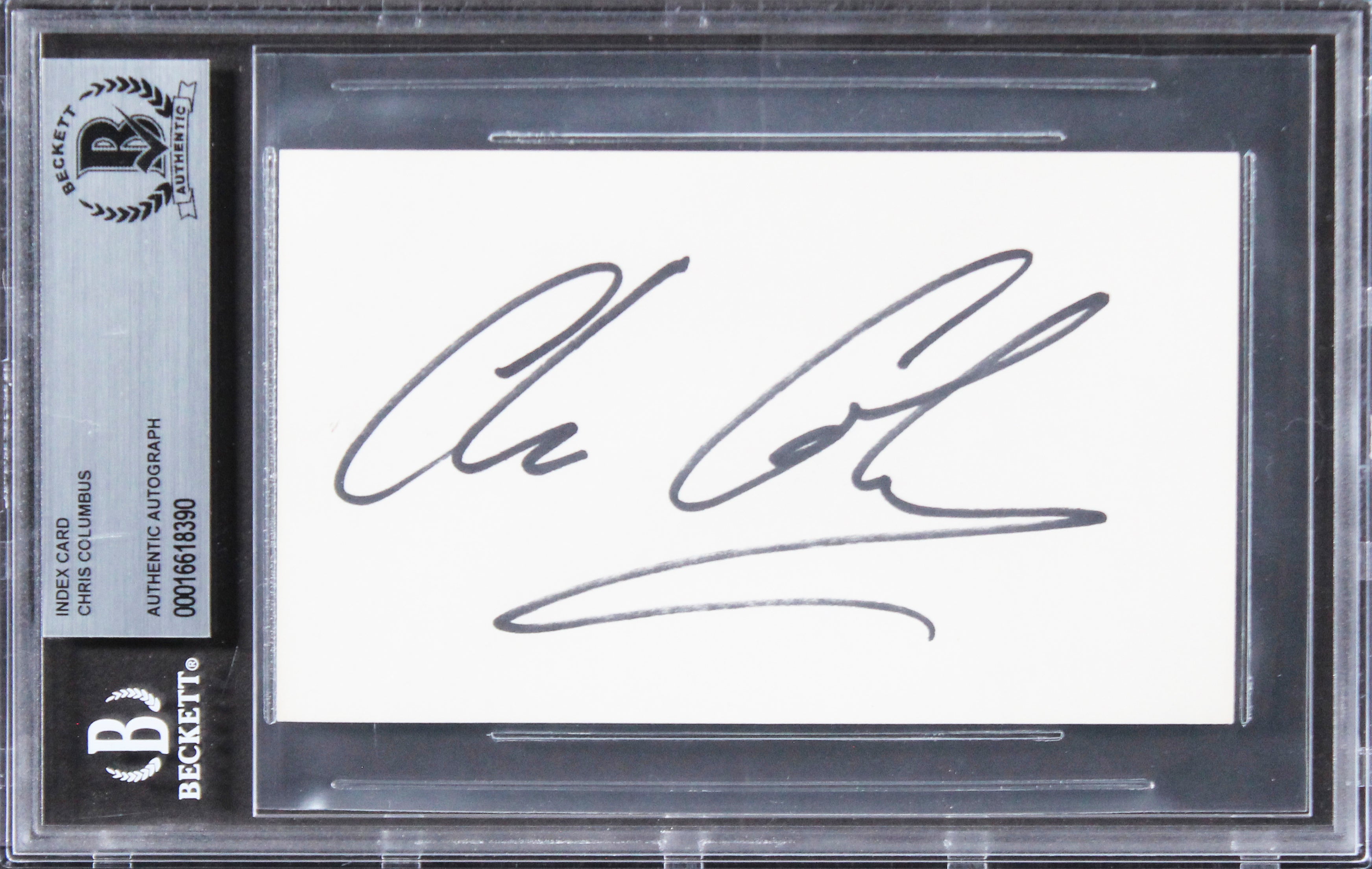 Chris Columbus Home Alone Authentic Signed 3x5 Index Card BAS Slabbed