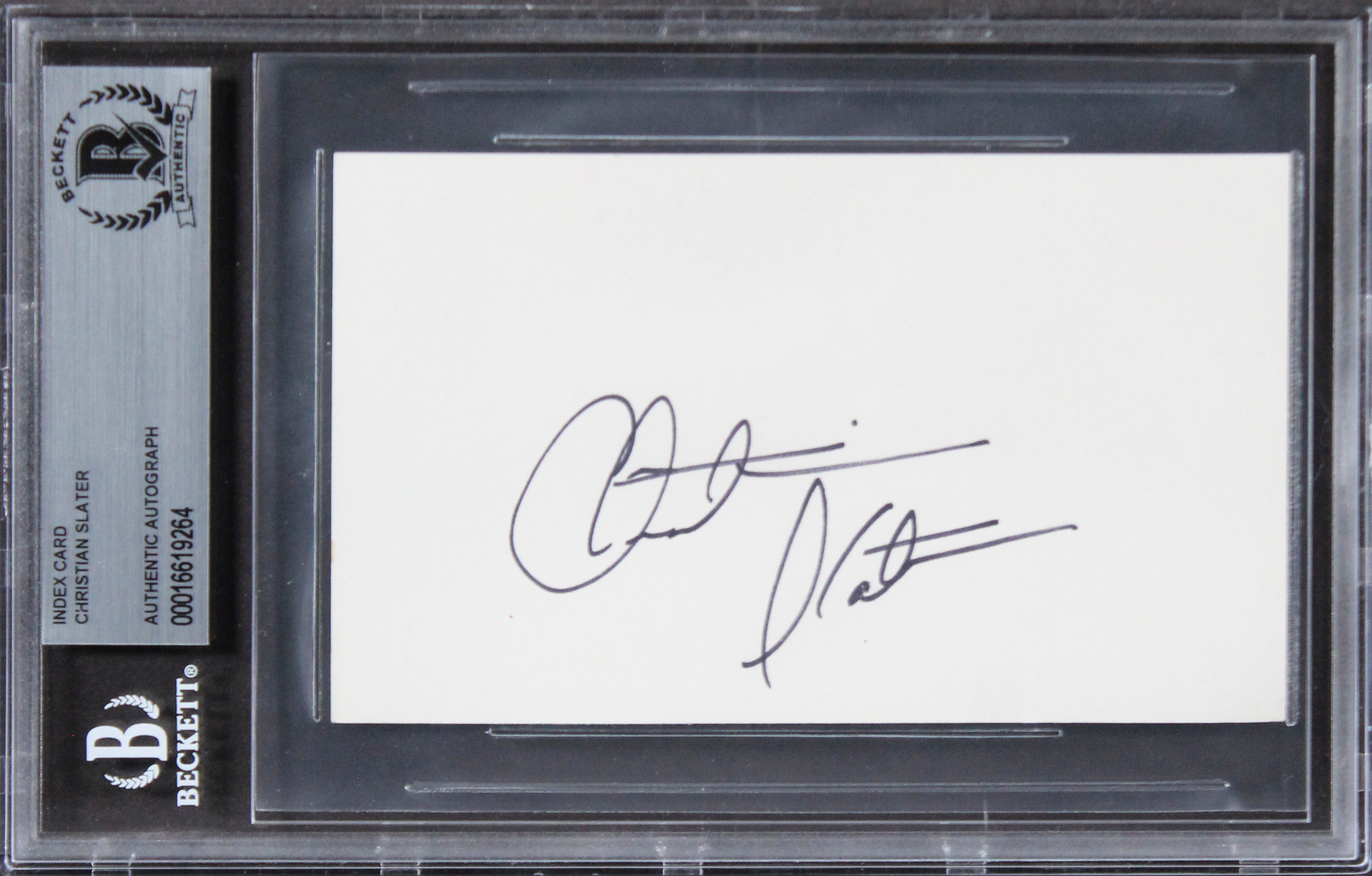Christian Slater Heathers Authentic Signed 3x5 Index Card BAS Slabbed 1