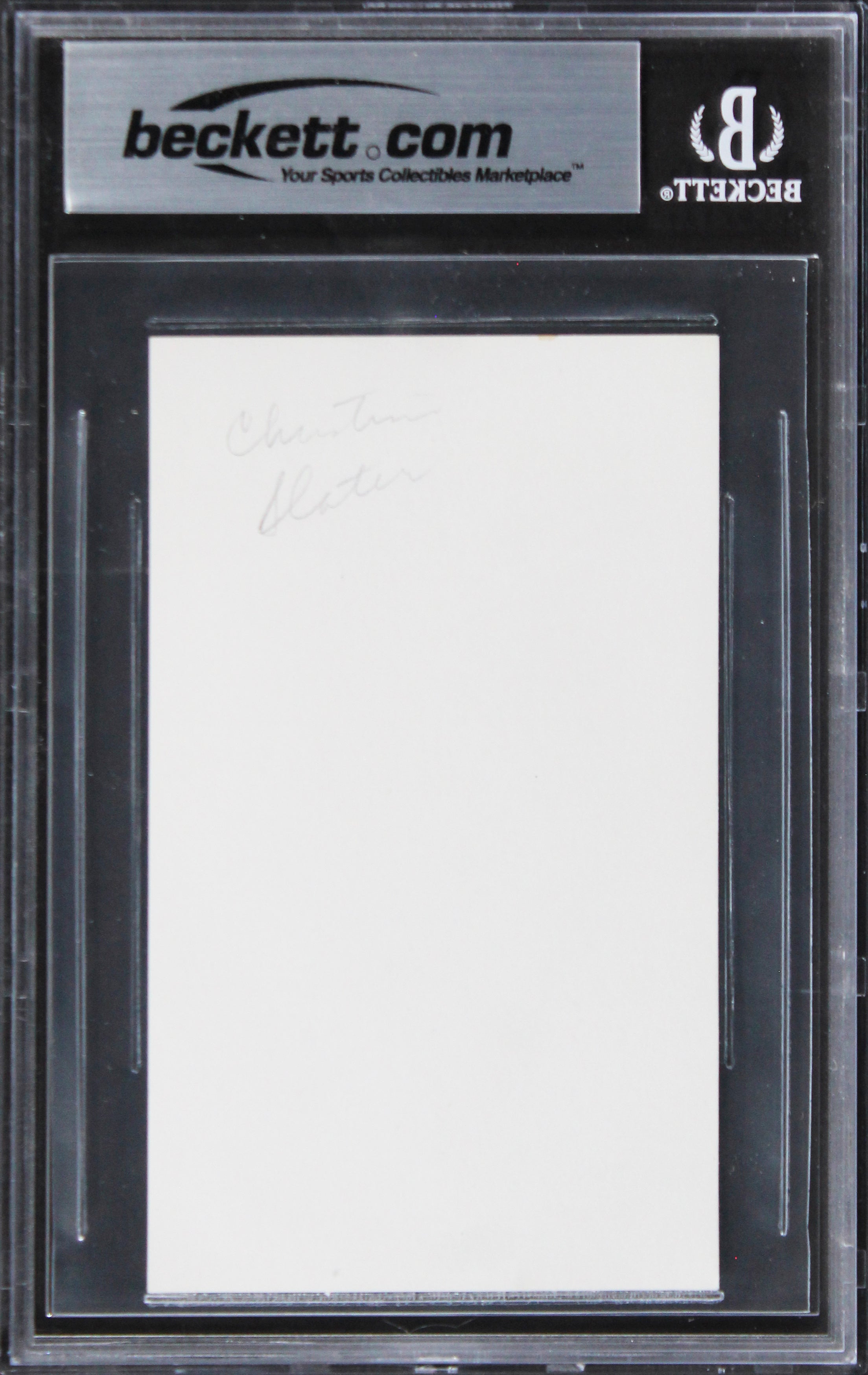 Christian Slater Heathers Authentic Signed 3x5 Index Card BAS Slabbed 1