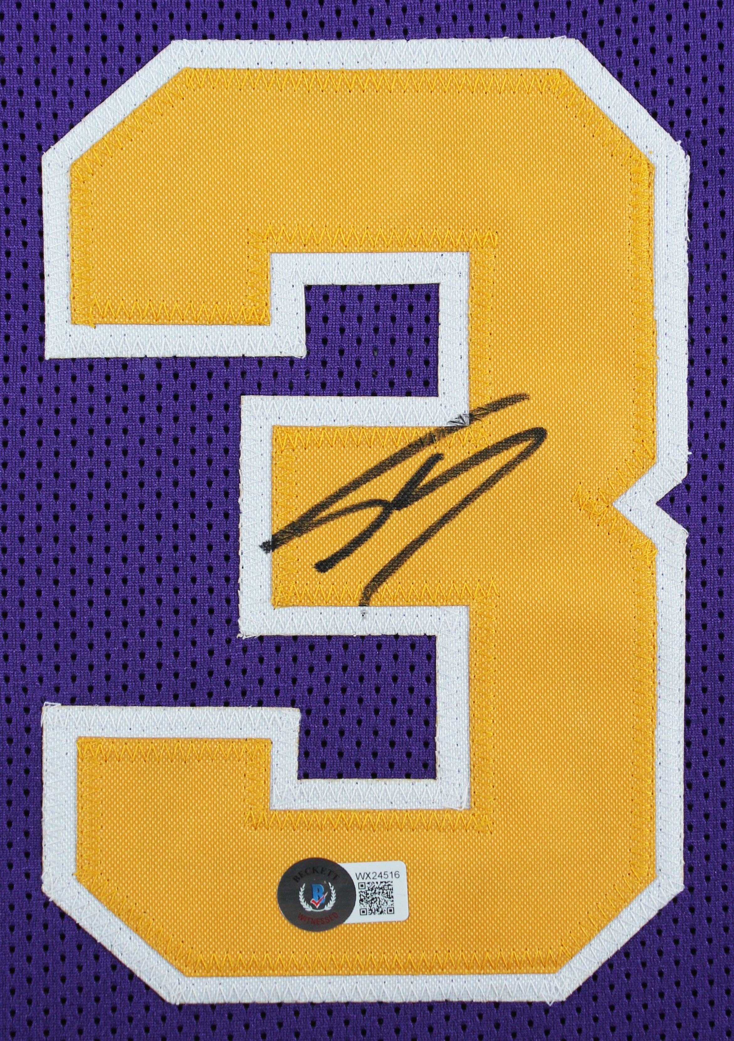 LSU Shaquille O'Neal Authentic Signed Purple Pro Style Framed Jersey BAS Witness