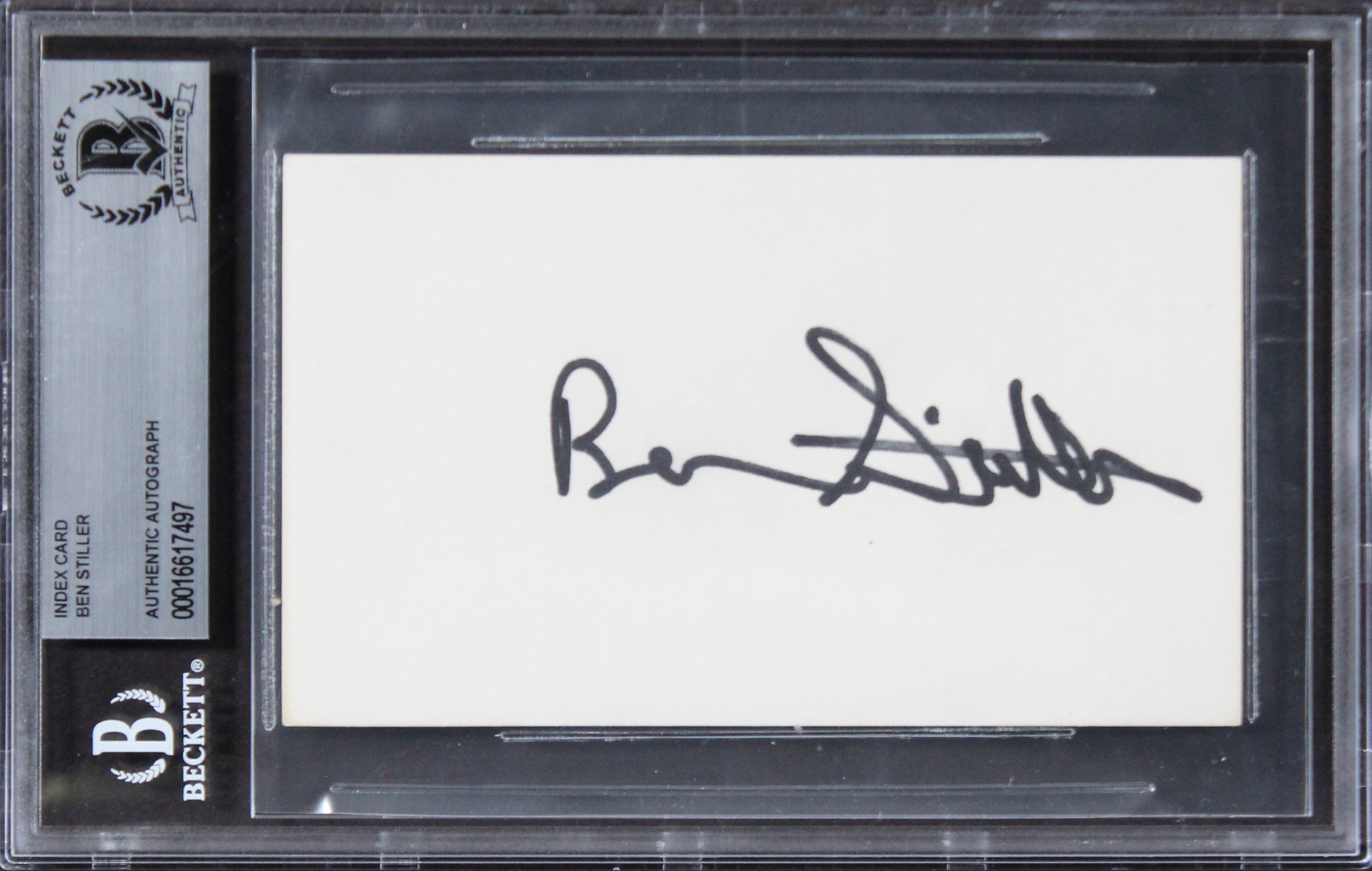Ben Stiller Meet the Fockers Authentic Signed 3x5 Index Card BAS Slabbed