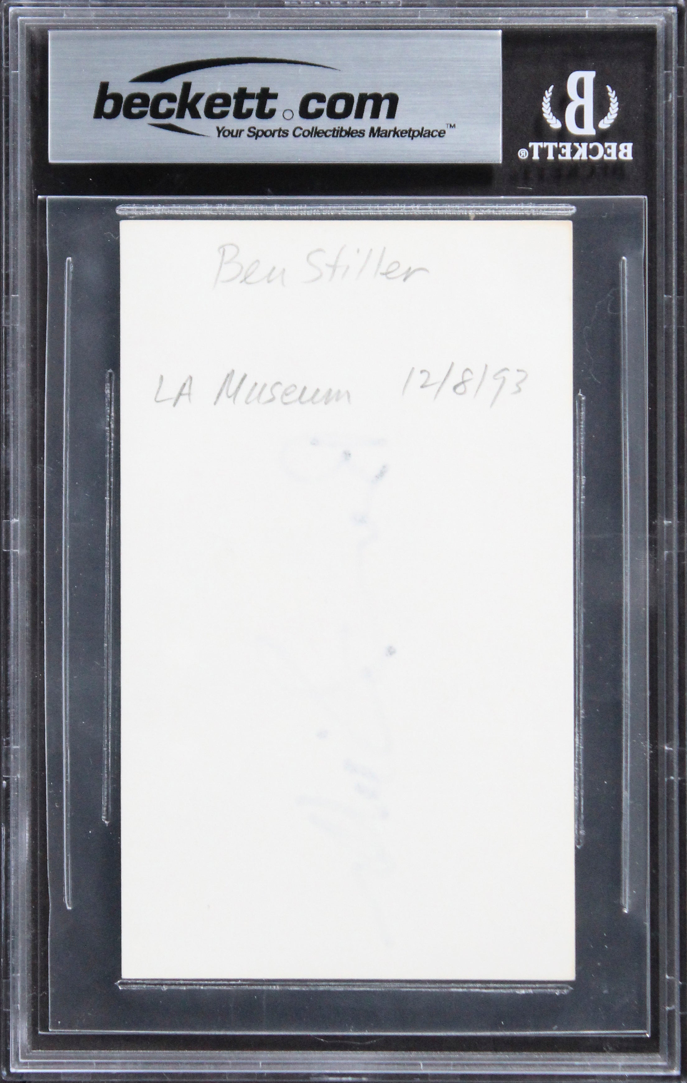 Ben Stiller Meet the Fockers Authentic Signed 3x5 Index Card BAS Slabbed