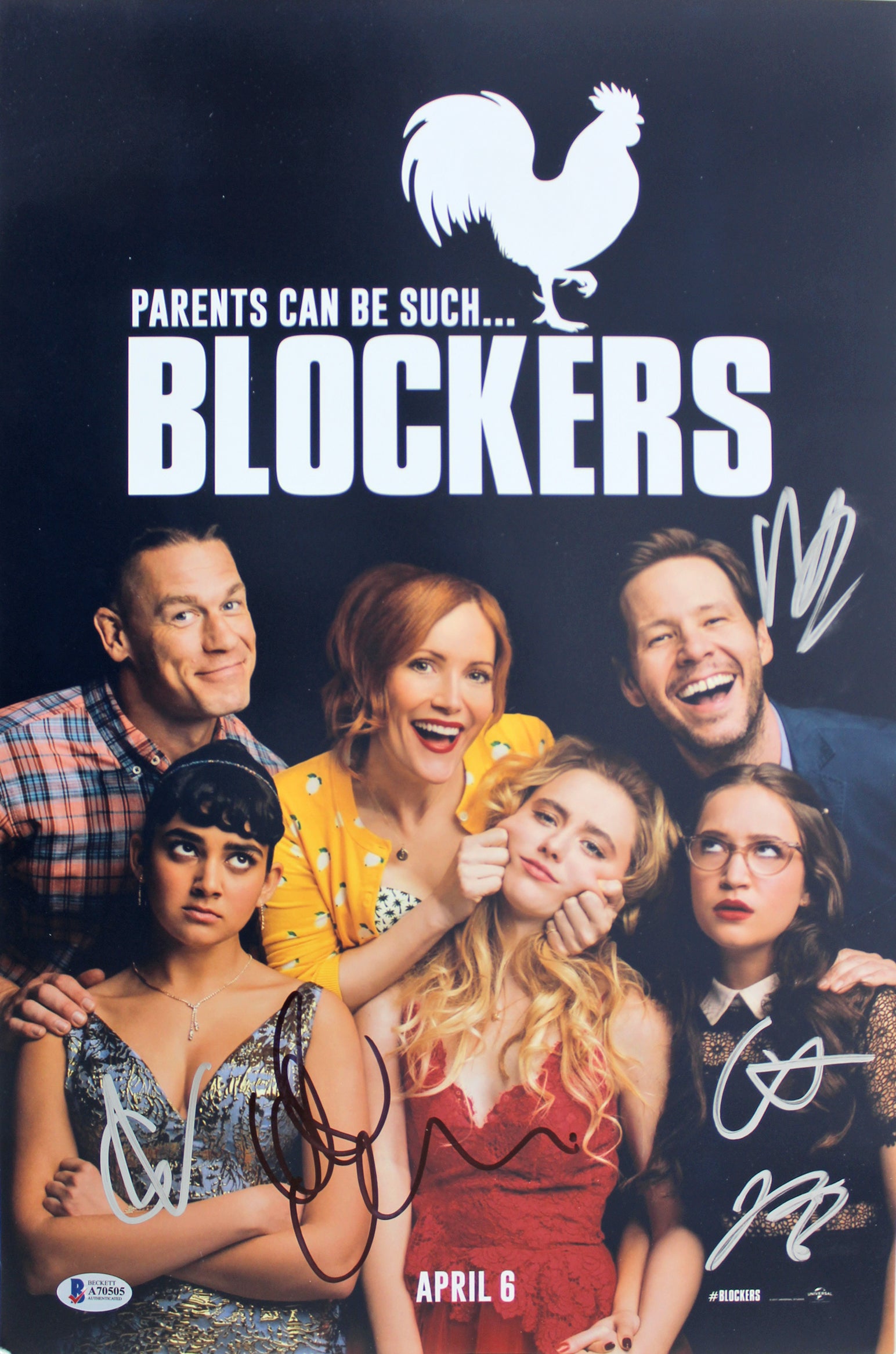 Blockers (5) Mann, Barinholtz, Viswanathan +2 Signed 12x18 Photo BAS #A70505