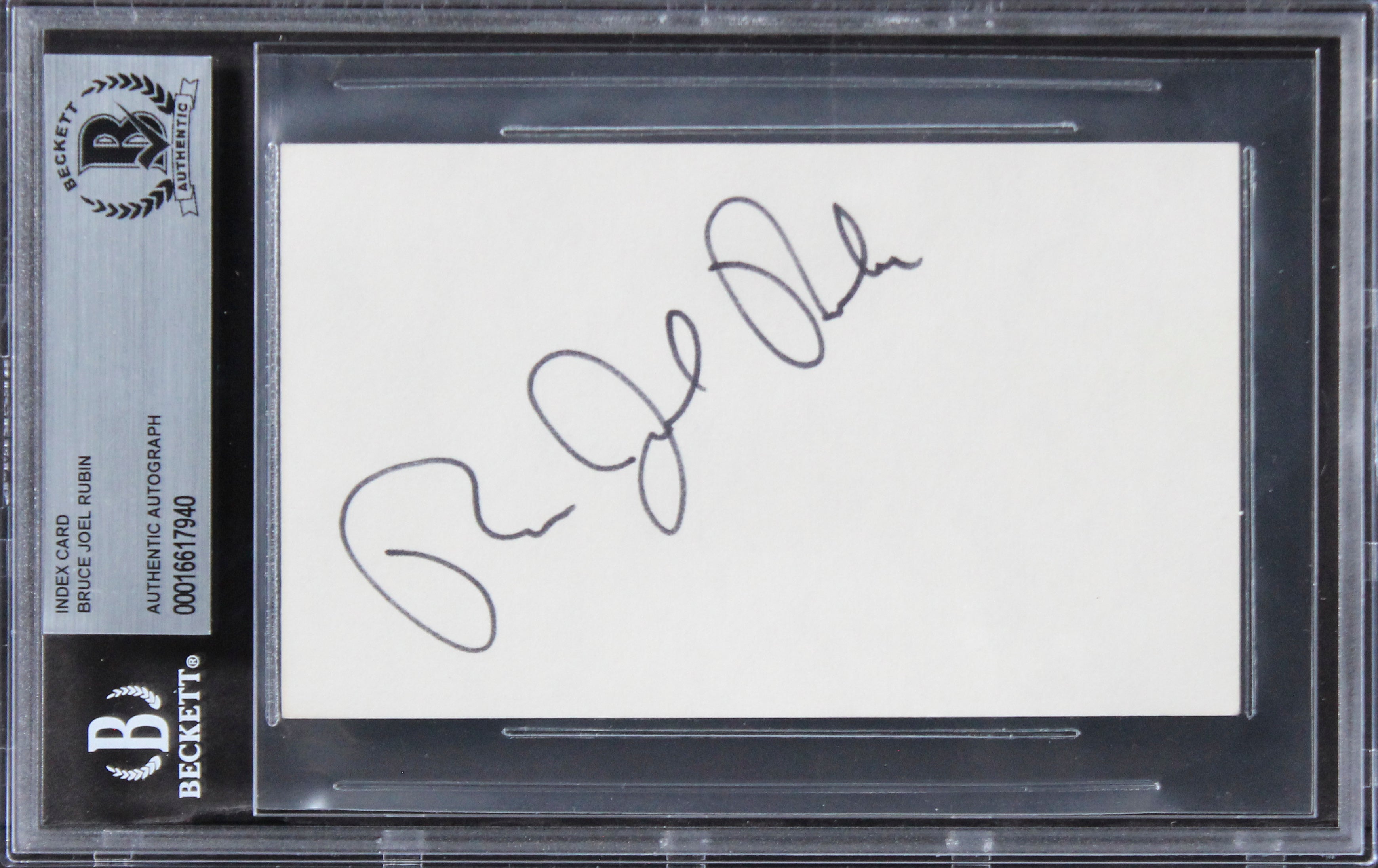 Bruce Joel Rubin Ghost Authentic Signed 3x5 Index Card Autographed BAS Slabbed