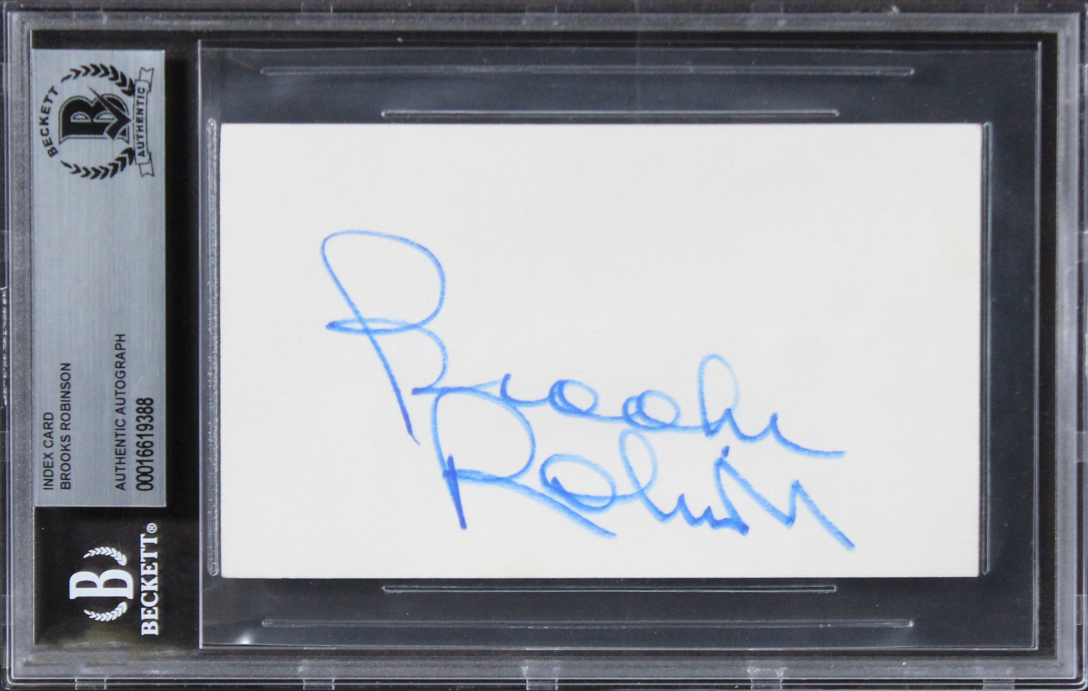 Orioles Brooks Robinson Authentic Signed 3x5 Index Card BAS Slabbed 2