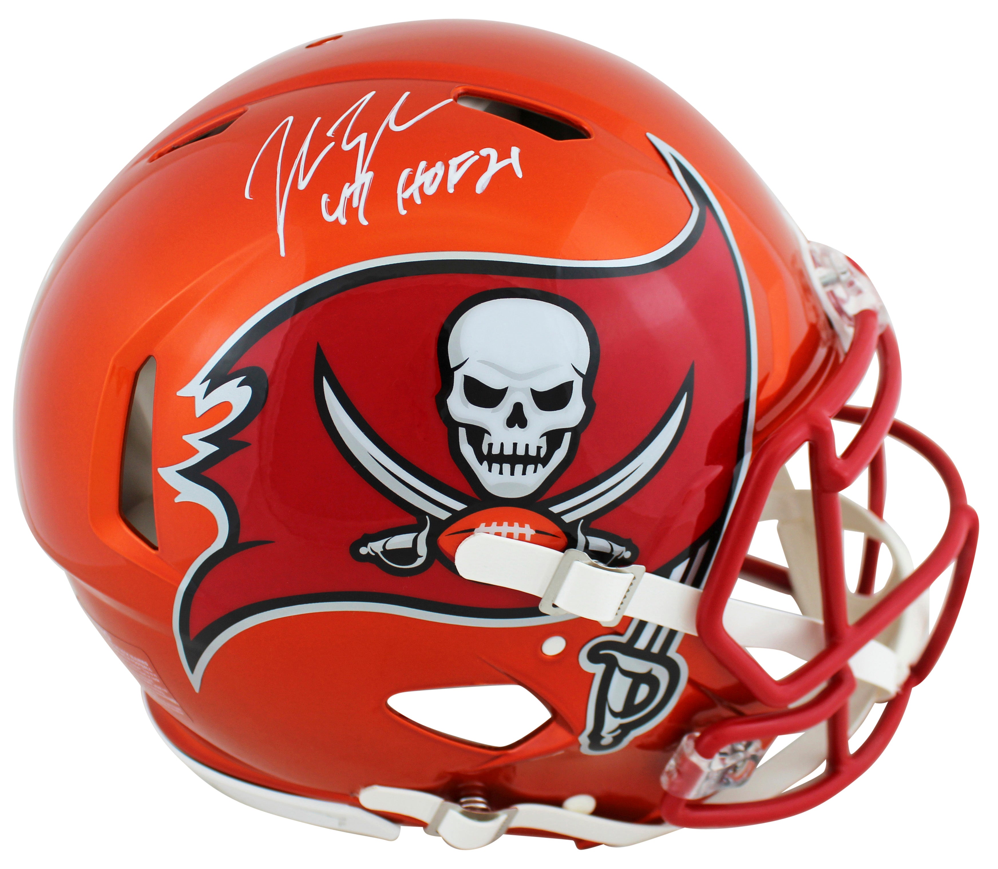 Bucs John Lynch "HOF '21"  Signed Flash Full Size Speed Proline Helmet BAS Wit