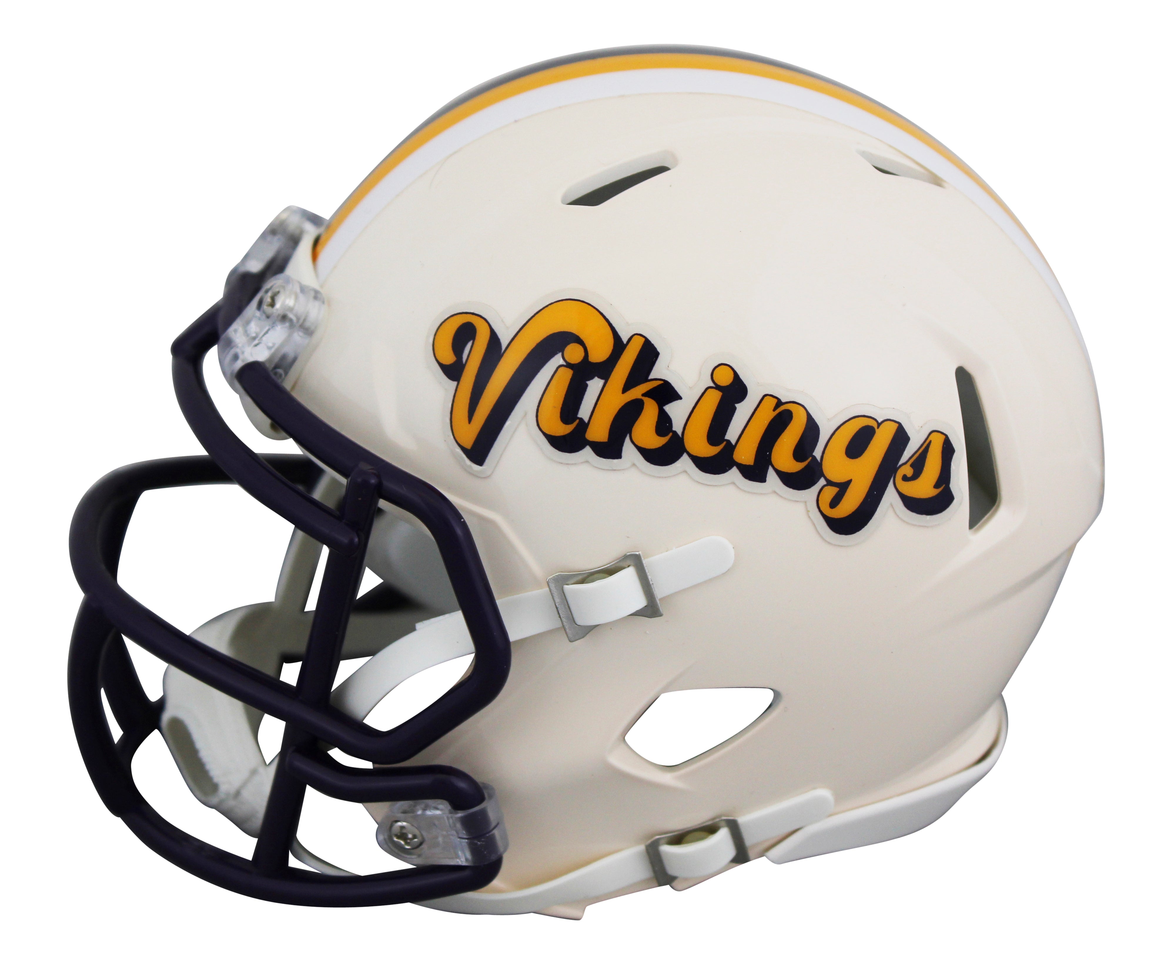 Vikings Justin Jefferson Signed Retro Speed Mini Helmet W/ Case BAS Witnessed