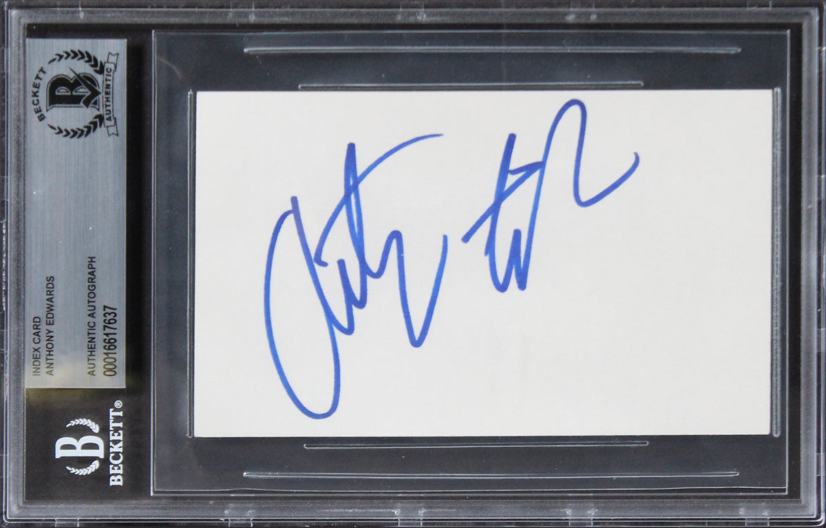 Anthony Edwards Top Gun Authentic Signed 3x5 Index Card Autographed BAS Slabbed