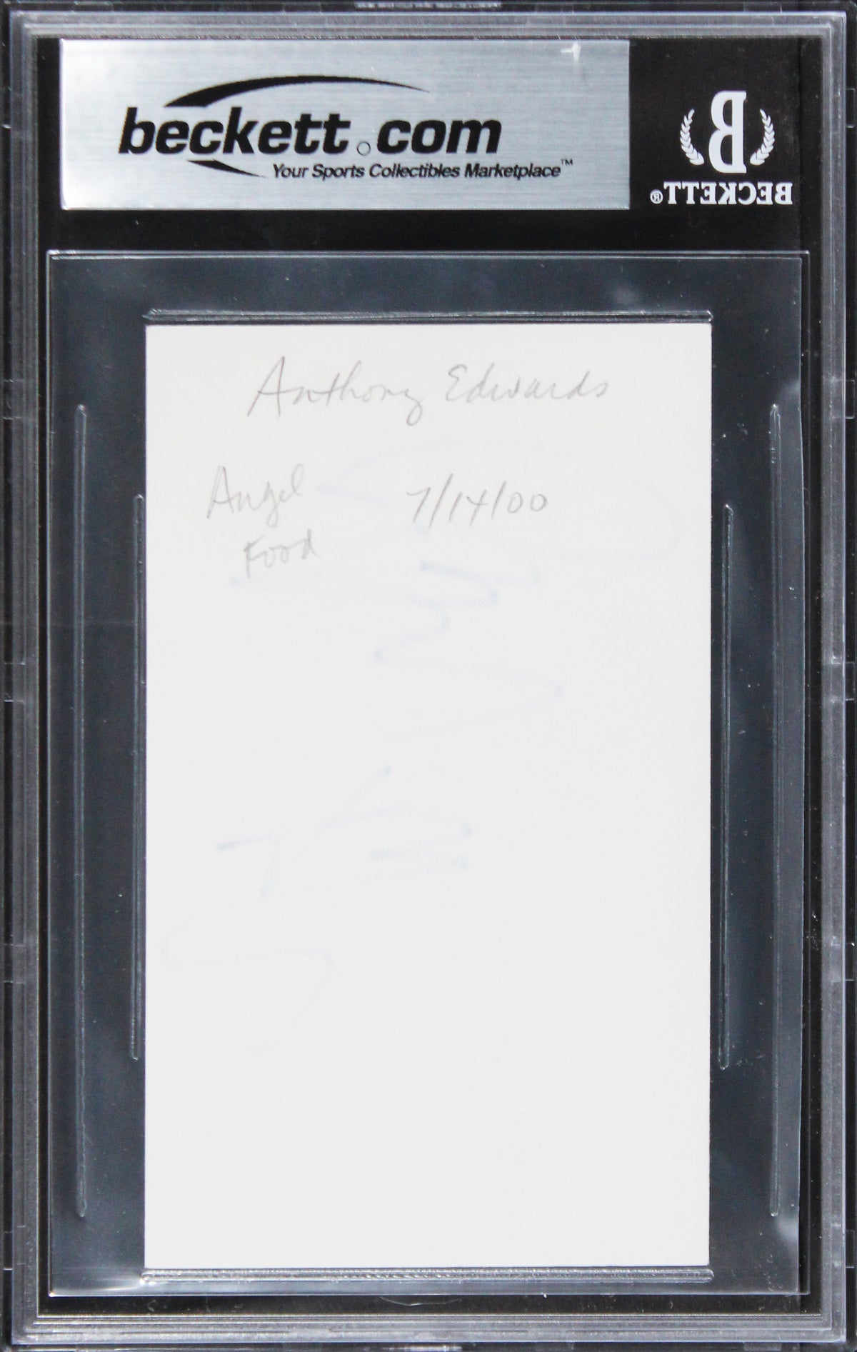 Anthony Edwards Top Gun Authentic Signed 3x5 Index Card Autographed BAS Slabbed
