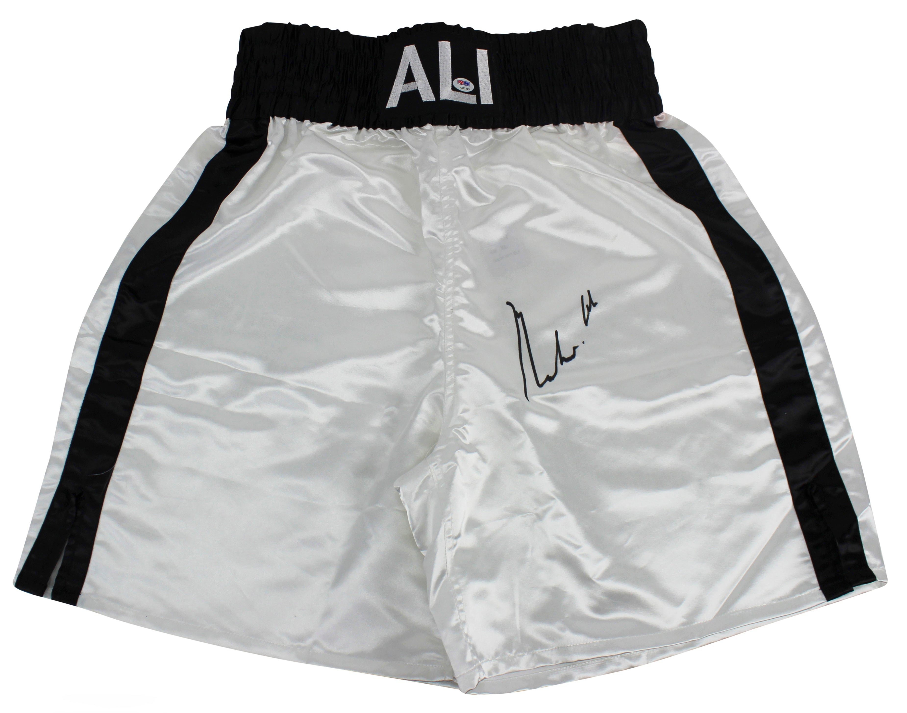 Muhammad Ali Authentic Signed White Ali Boxing Trunks PSA/DNA Itp #4A01723