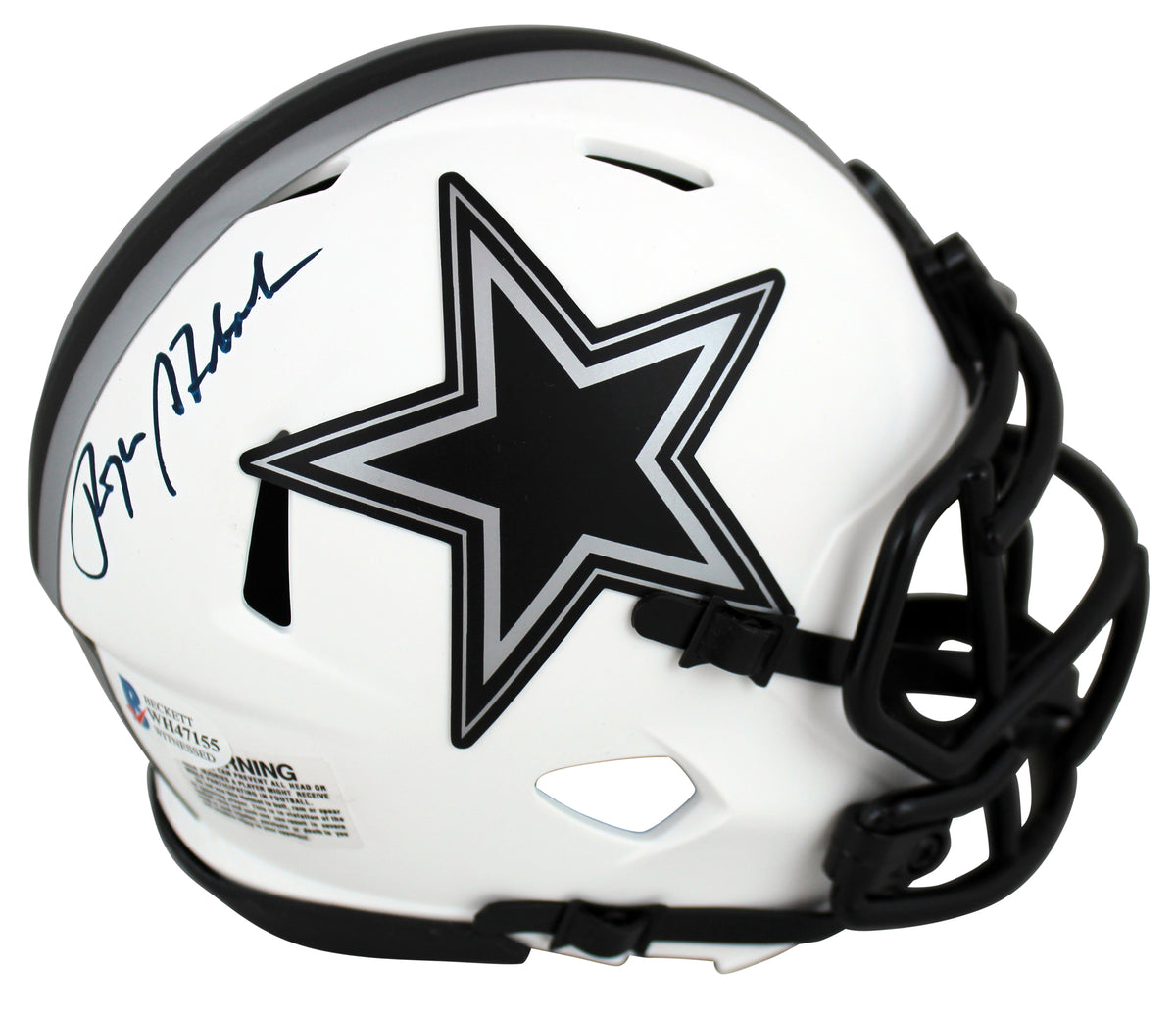 Cowboys Roger Staubach Authentic Signed Lunar Speed Mini Helmet BAS Witnessed