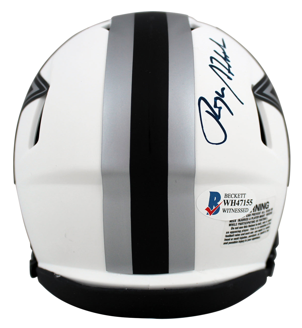 Cowboys Roger Staubach Authentic Signed Lunar Speed Mini Helmet BAS Witnessed