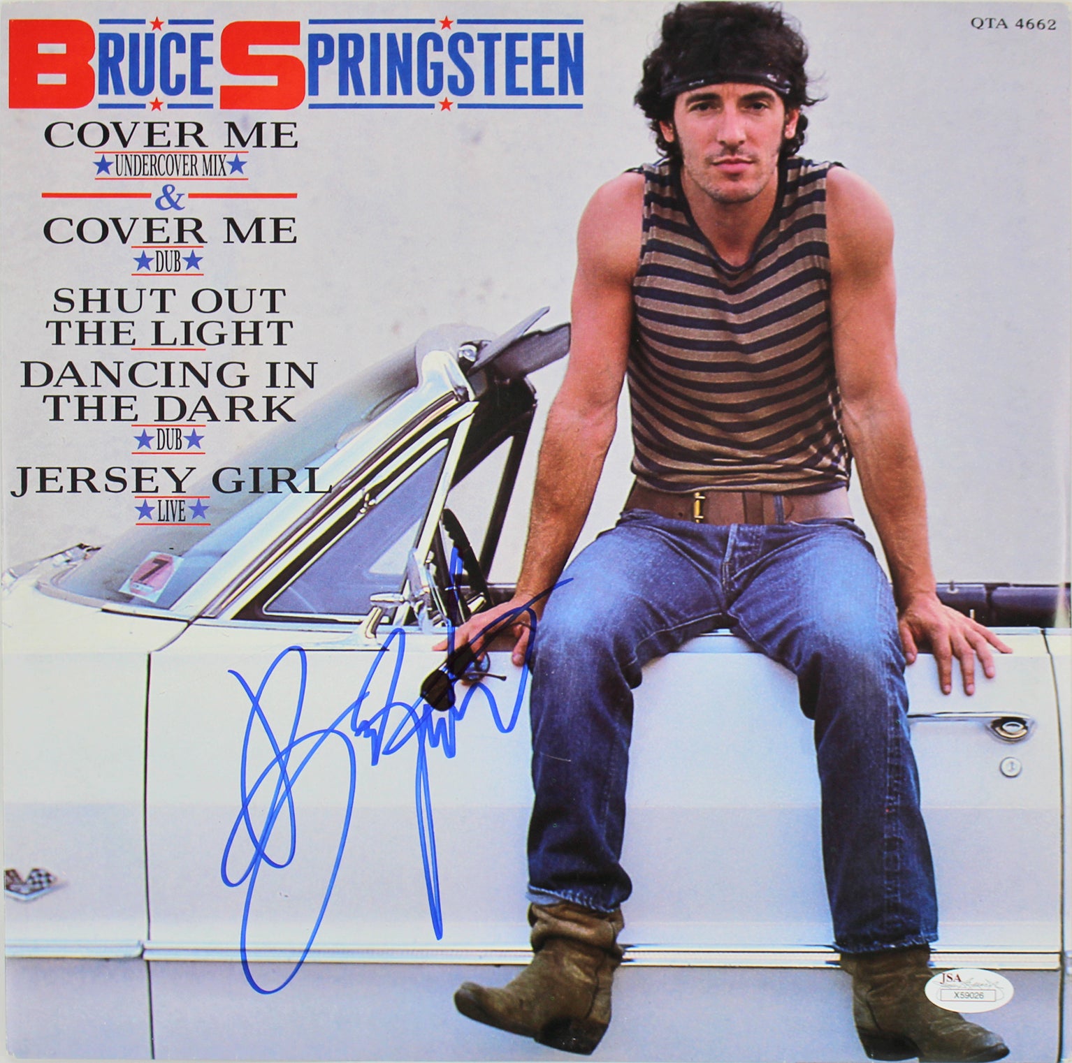 Bruce Springsteen Authentic Signed Cover Me Album Cover W/ Vinyl JSA #X59026