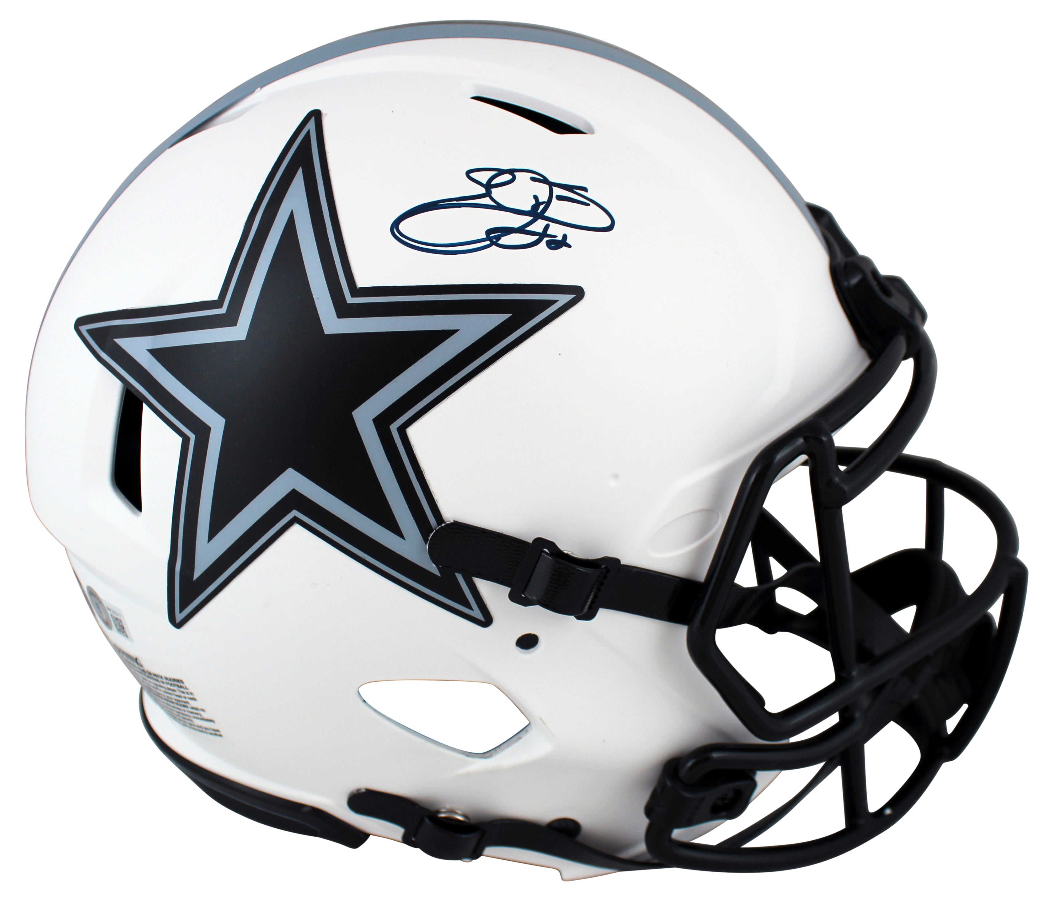 Cowboys Emmitt Smith Signed Lunar Full Size Speed Proline Helmet w/ Case BAS Wit