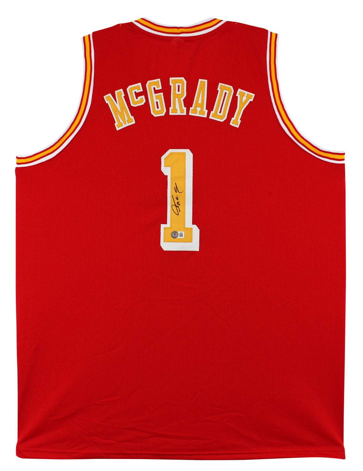 Tracy McGrady Authentic Signed Red Pro Style Jersey BAS Witnessed