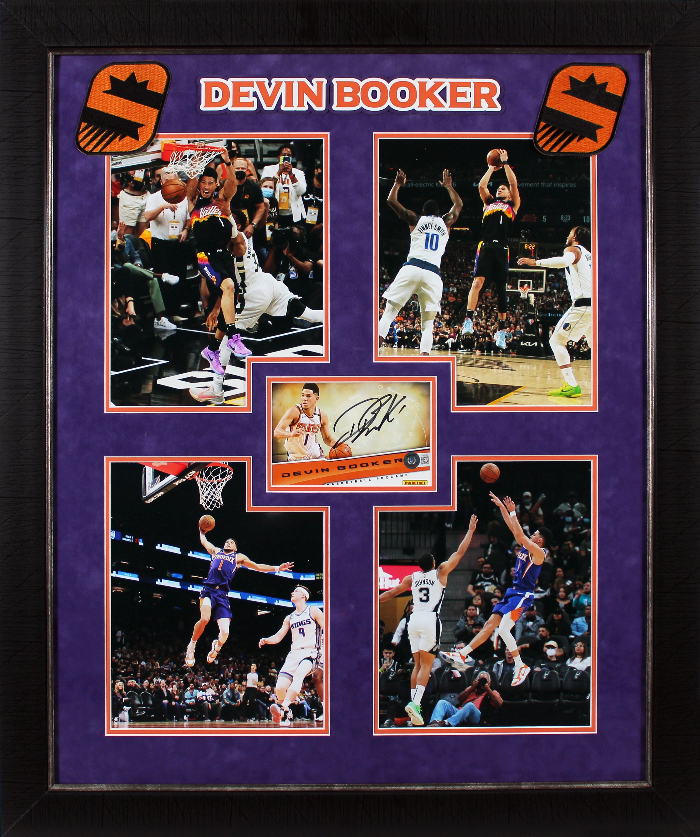 Suns Devin Booker Authentic Signed & Framed 4x6 Panini Procamp Card BAS #BJ07006