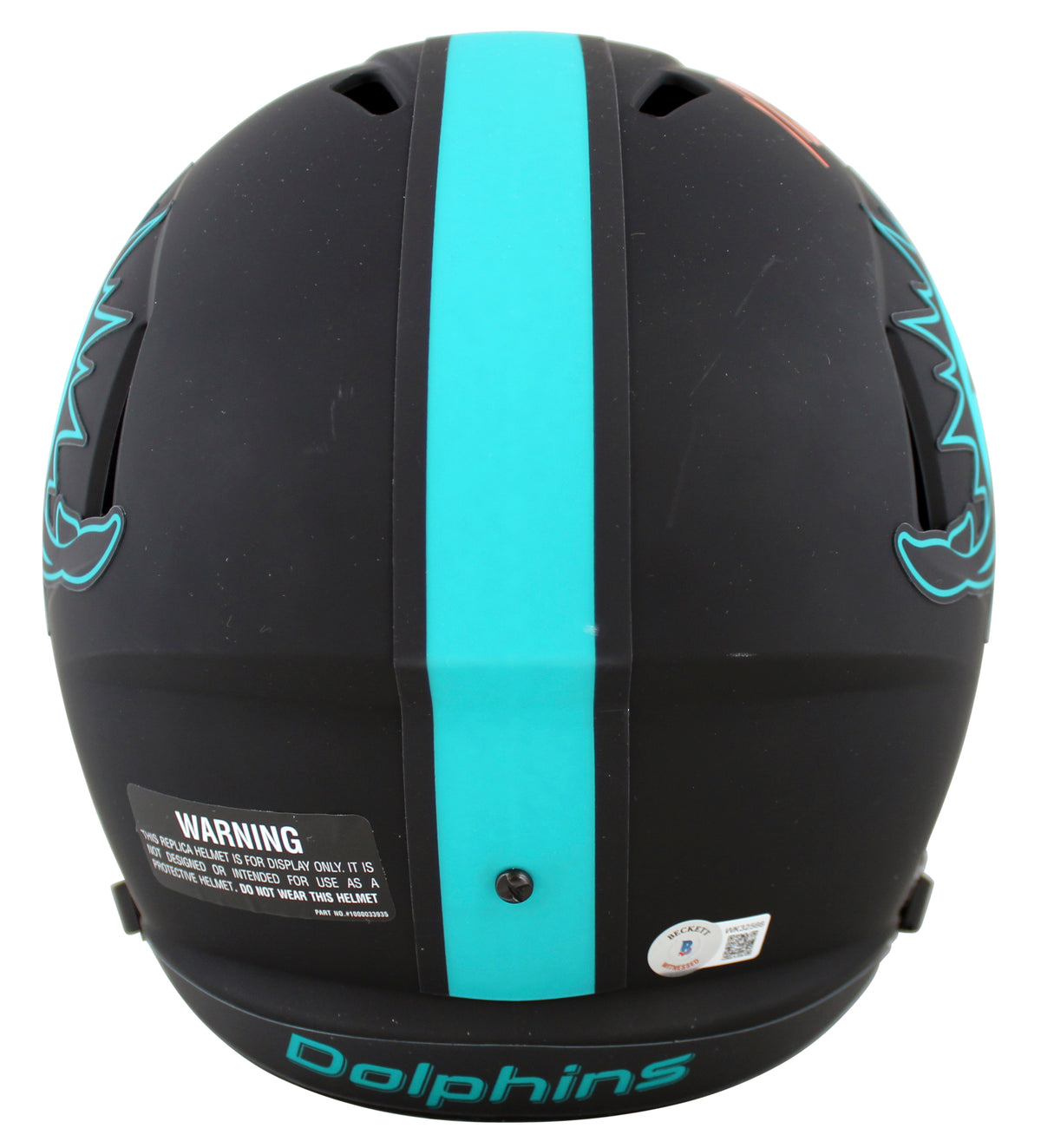 Dolphins Mike Gesicki Fins Up! Signed Eclipse Full Size Speed Rep Helmet BAS Wit