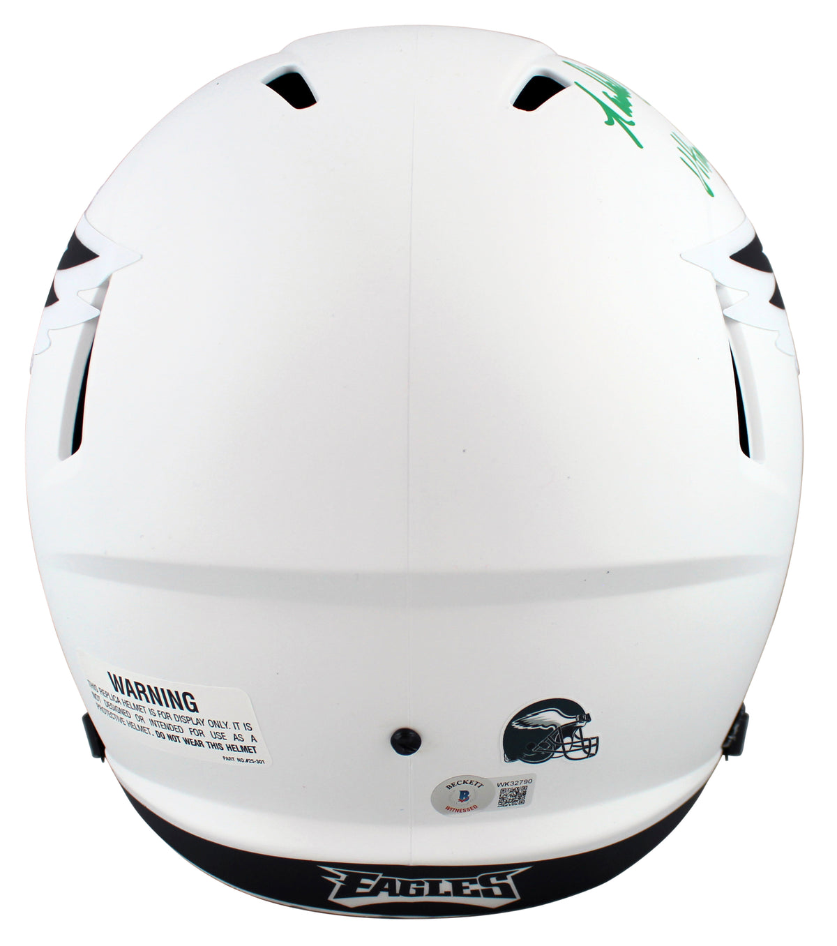 Eagles Randall Cunningham "UW" Signed Lunar Full Size Speed Rep Helmet BAS Wit