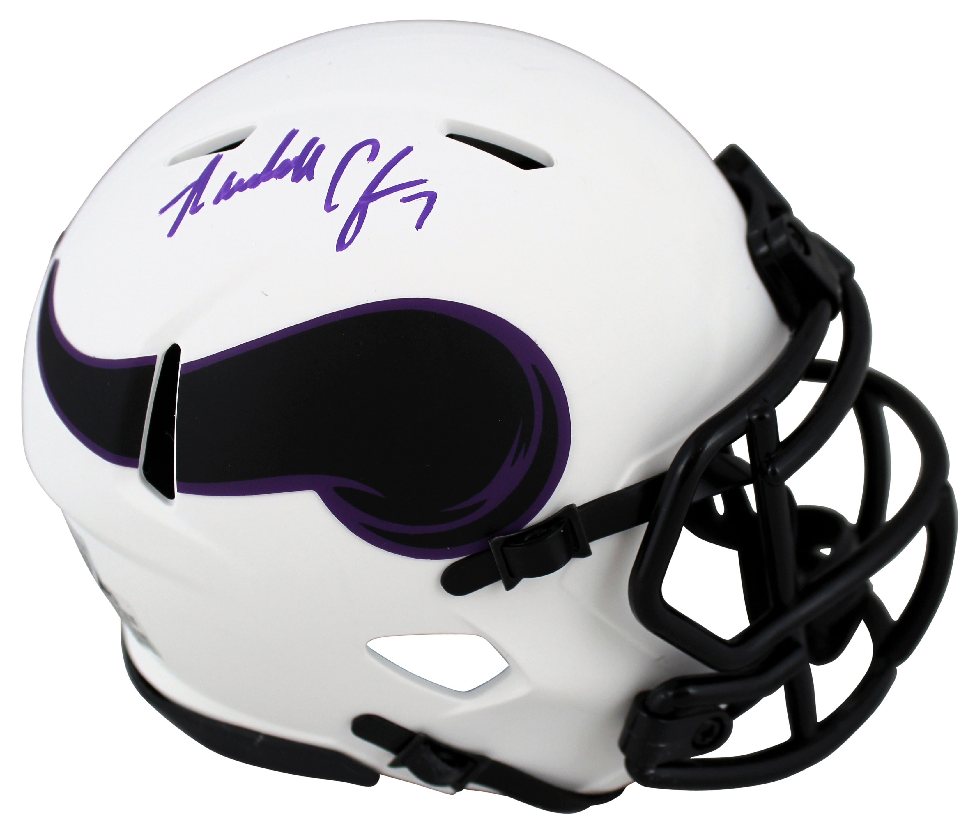 Vikings Randall Cunningham Authentic Signed Lunar Speed Mini Helmet BAS Witness
