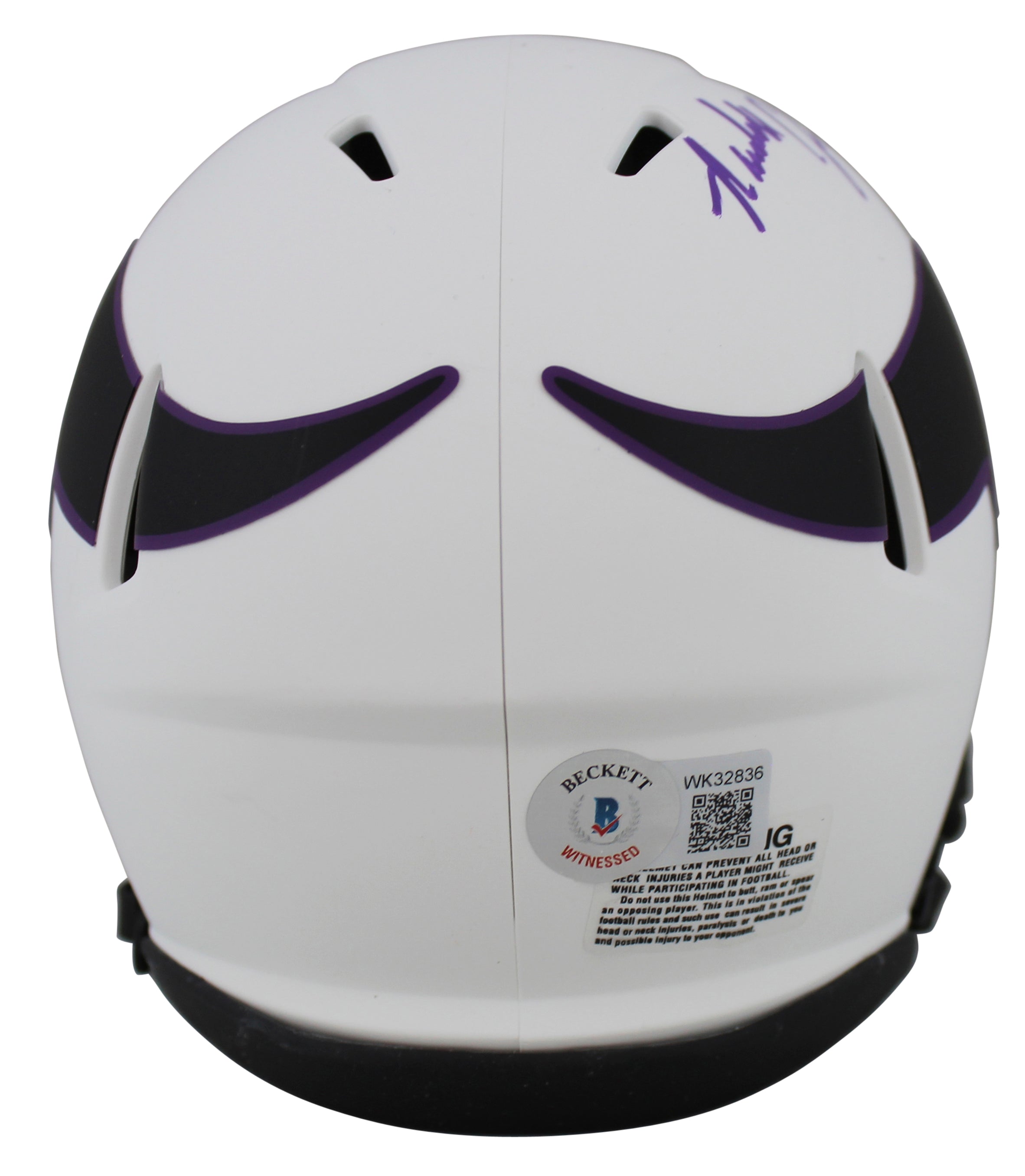 Vikings Randall Cunningham Authentic Signed Lunar Speed Mini Helmet BAS Witness
