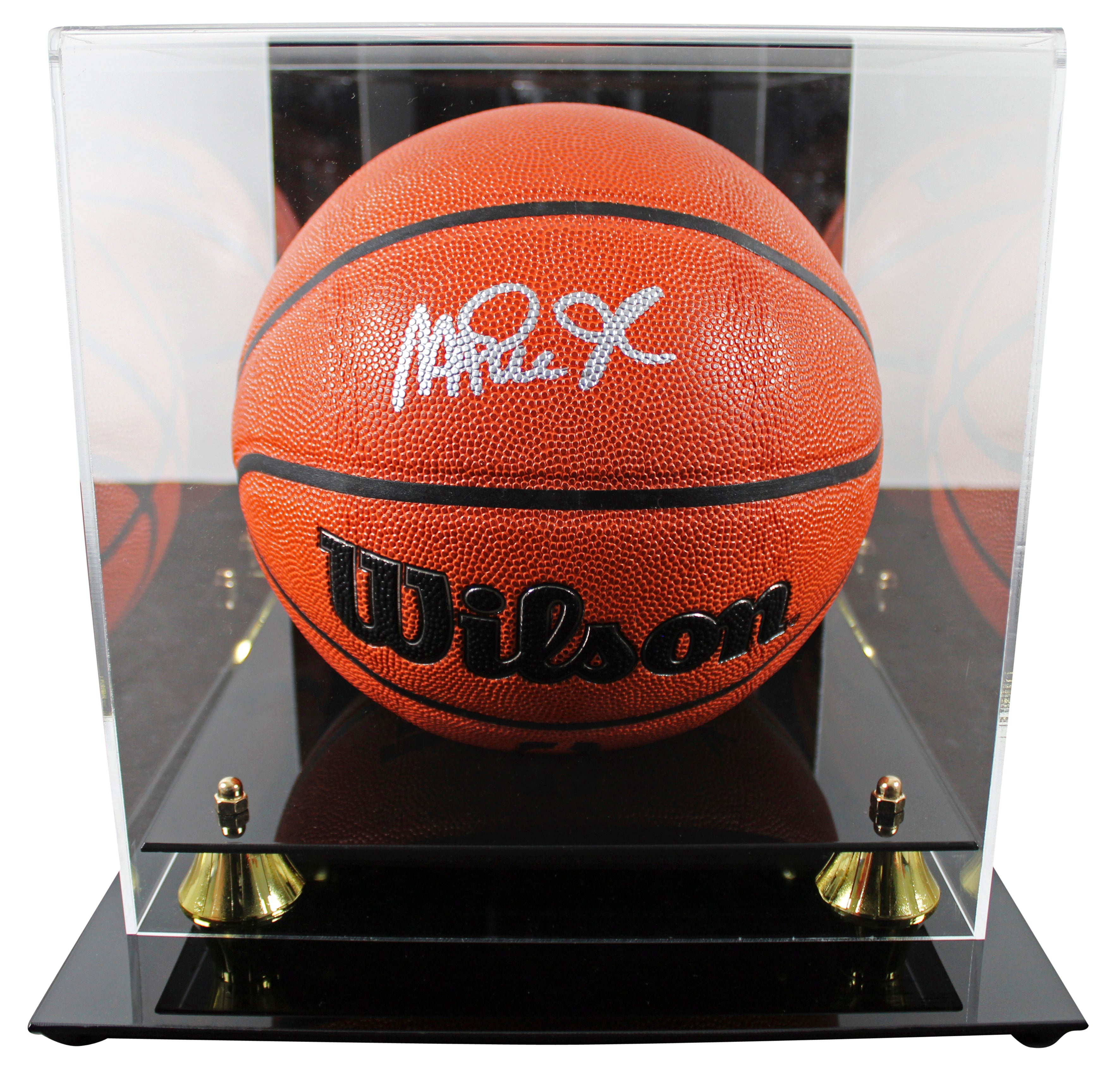 Lakers Magic Johnson Signed Wilson Basketball w/ Silver Sig w/ case  BAS Wit