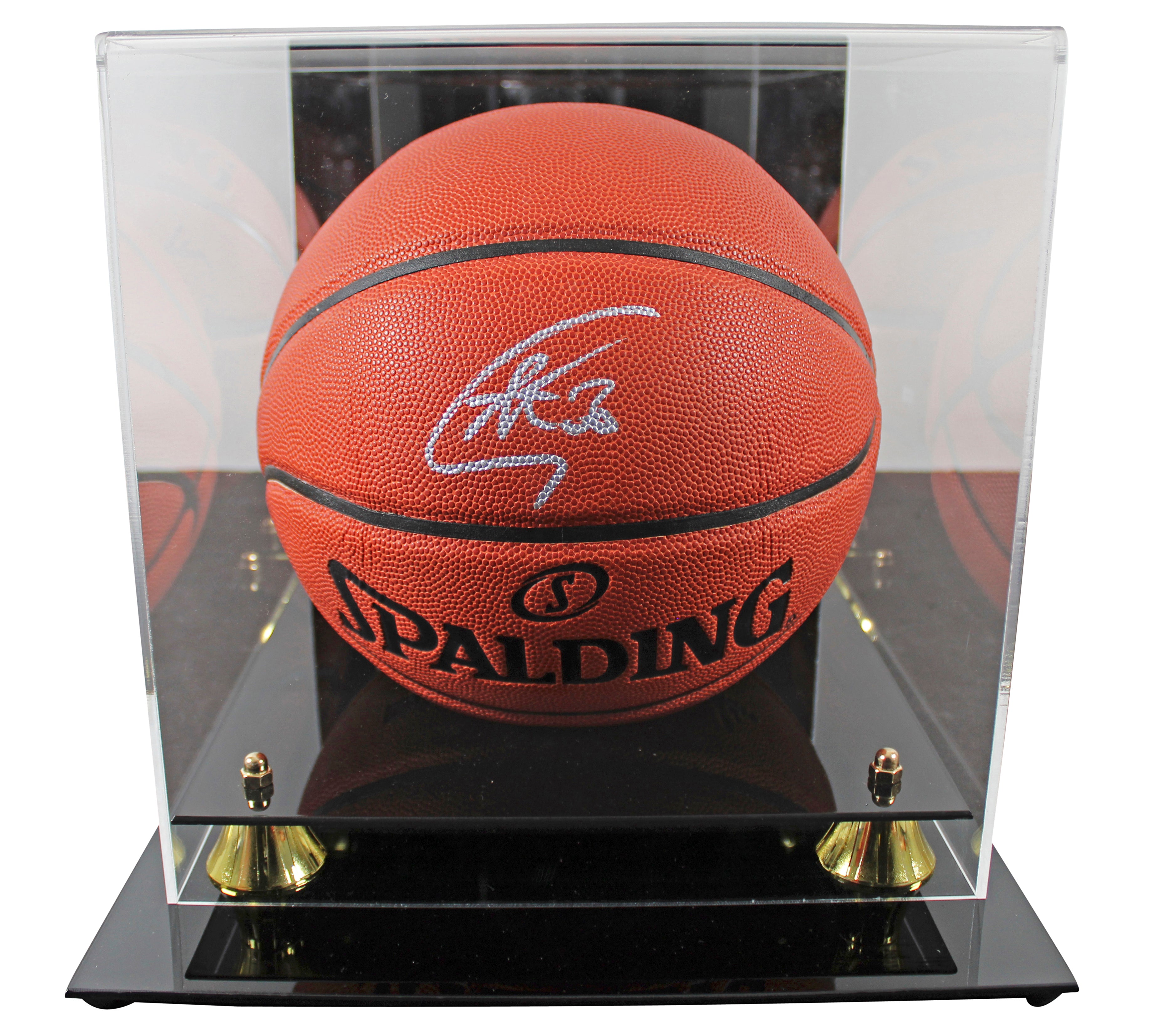 Warriors Stephen Curry Signed Spalding Indoor/Outdoor Basketball w/ Case JSA