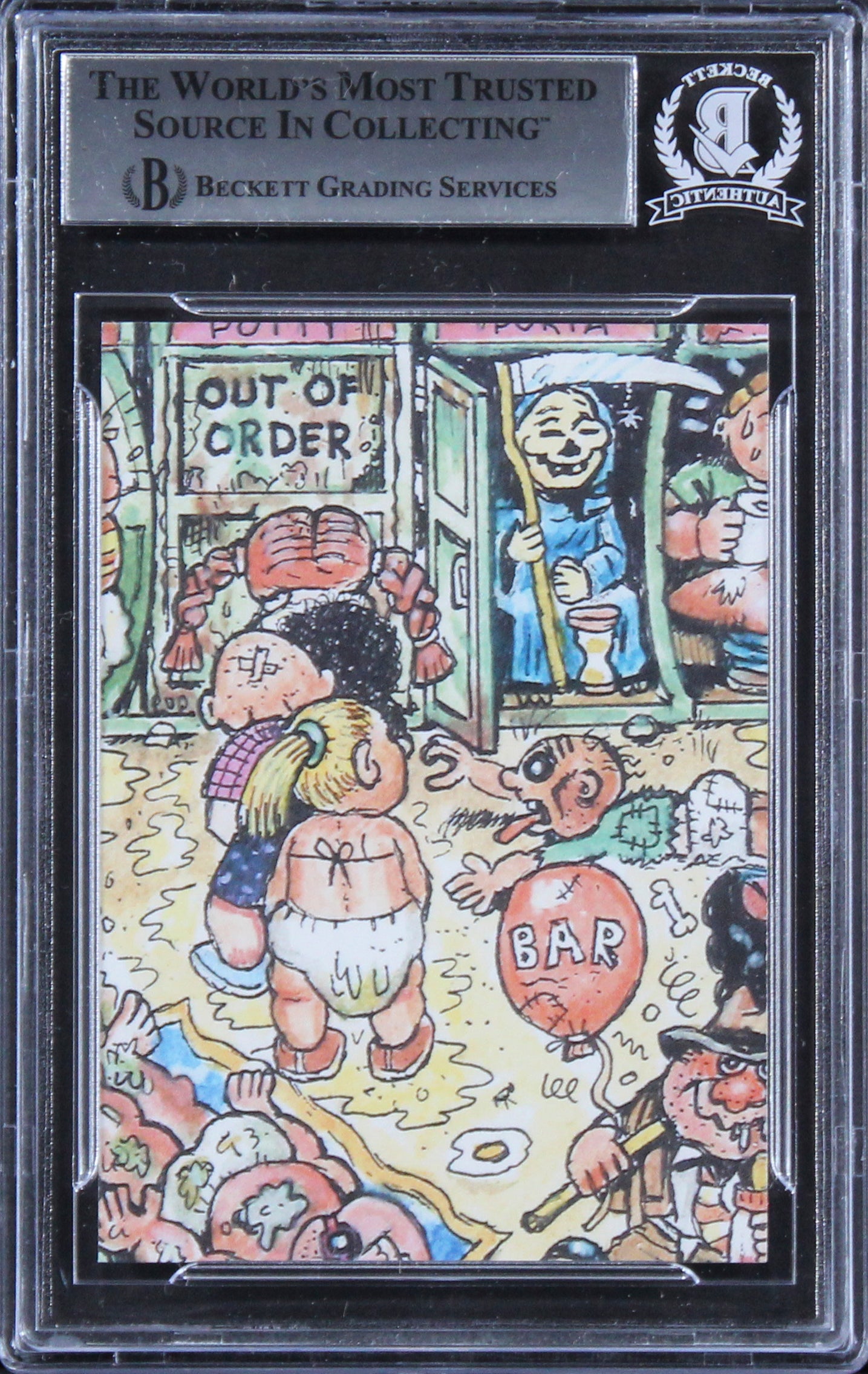 Chevy Chase Vacation Signed 2023 Topps GPK Go On Vacation #42B Card BAS Slabbed