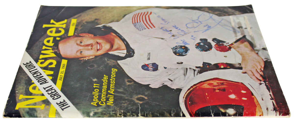Neil Armstrong Apollo 11 Signed July 21, 1969 Newsweek Magazine BAS #A78898