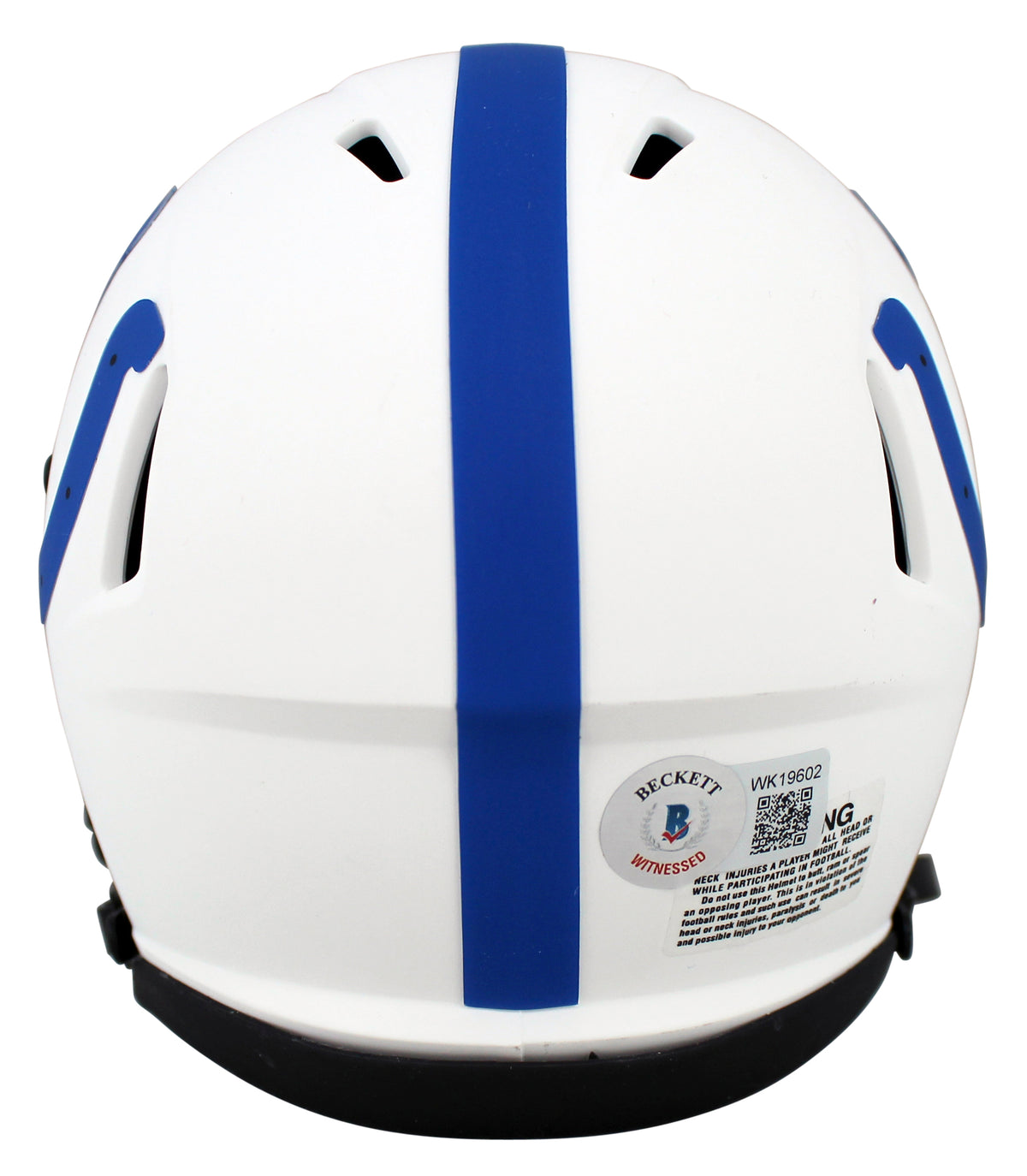 Colts Marshall Faulk Authentic Signed Lunar Speed Mini Helmet BAS Witnessed