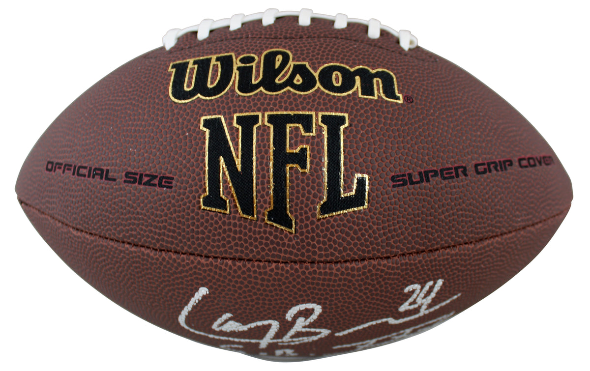 Cowboys Larry Brown "SB XXX MVP" Signed Super Grip Nfl Football BAS Witnessed