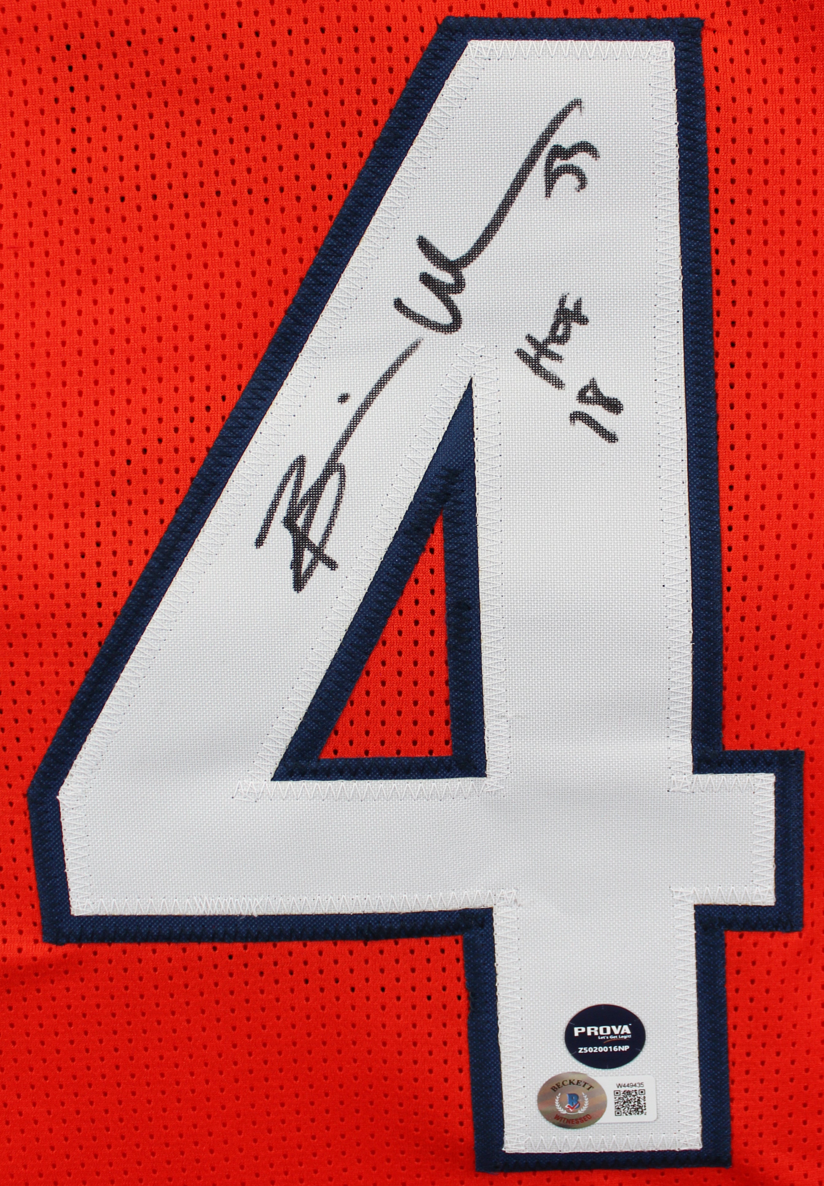 Brian Urlacher "HOF 18" Authentic Signed Orange Pro Style Jersey BAS Witnessed