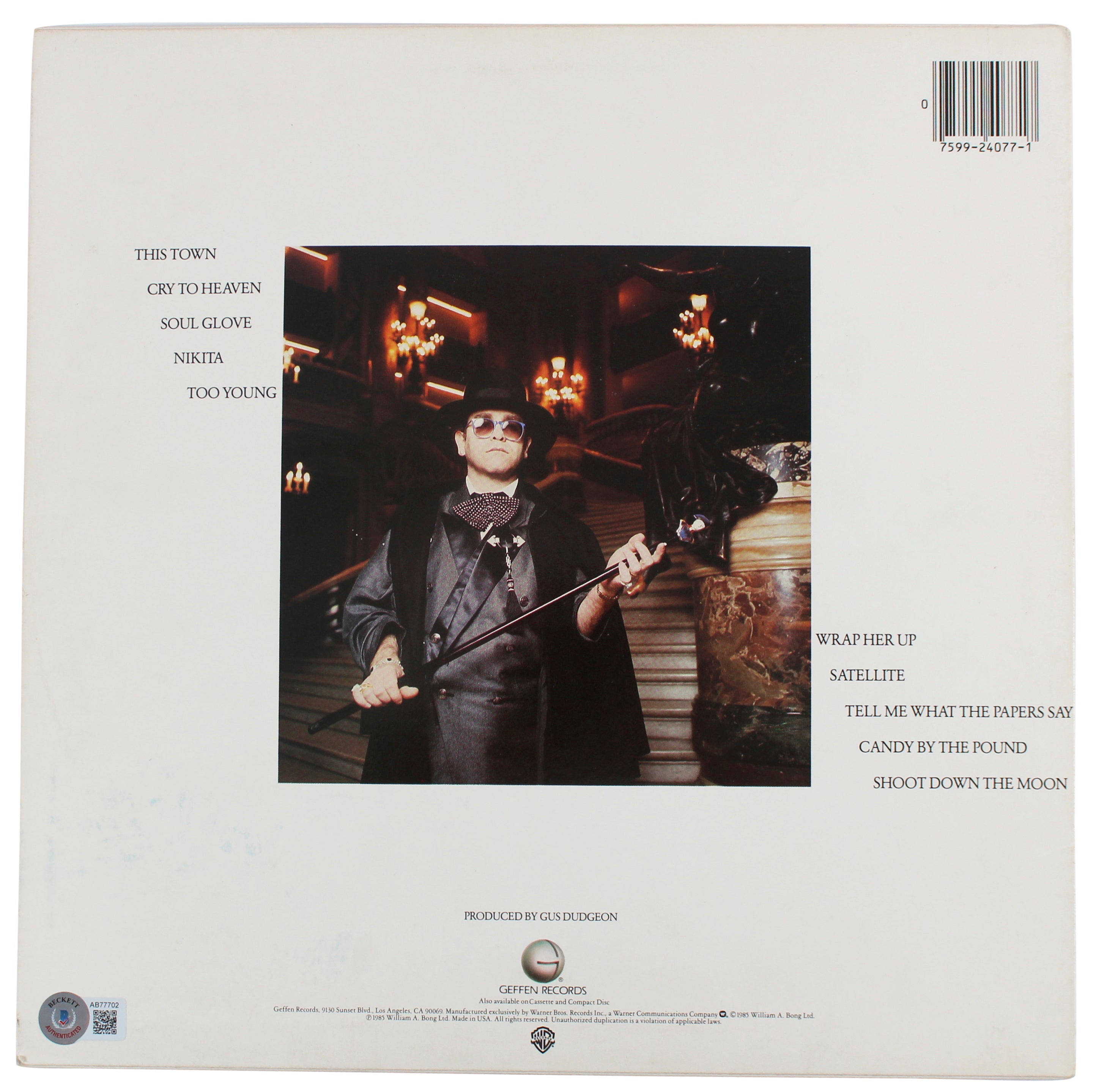 Elton John Authentic Signed Ice On Fire Album Cover Autographed BAS #AB77702