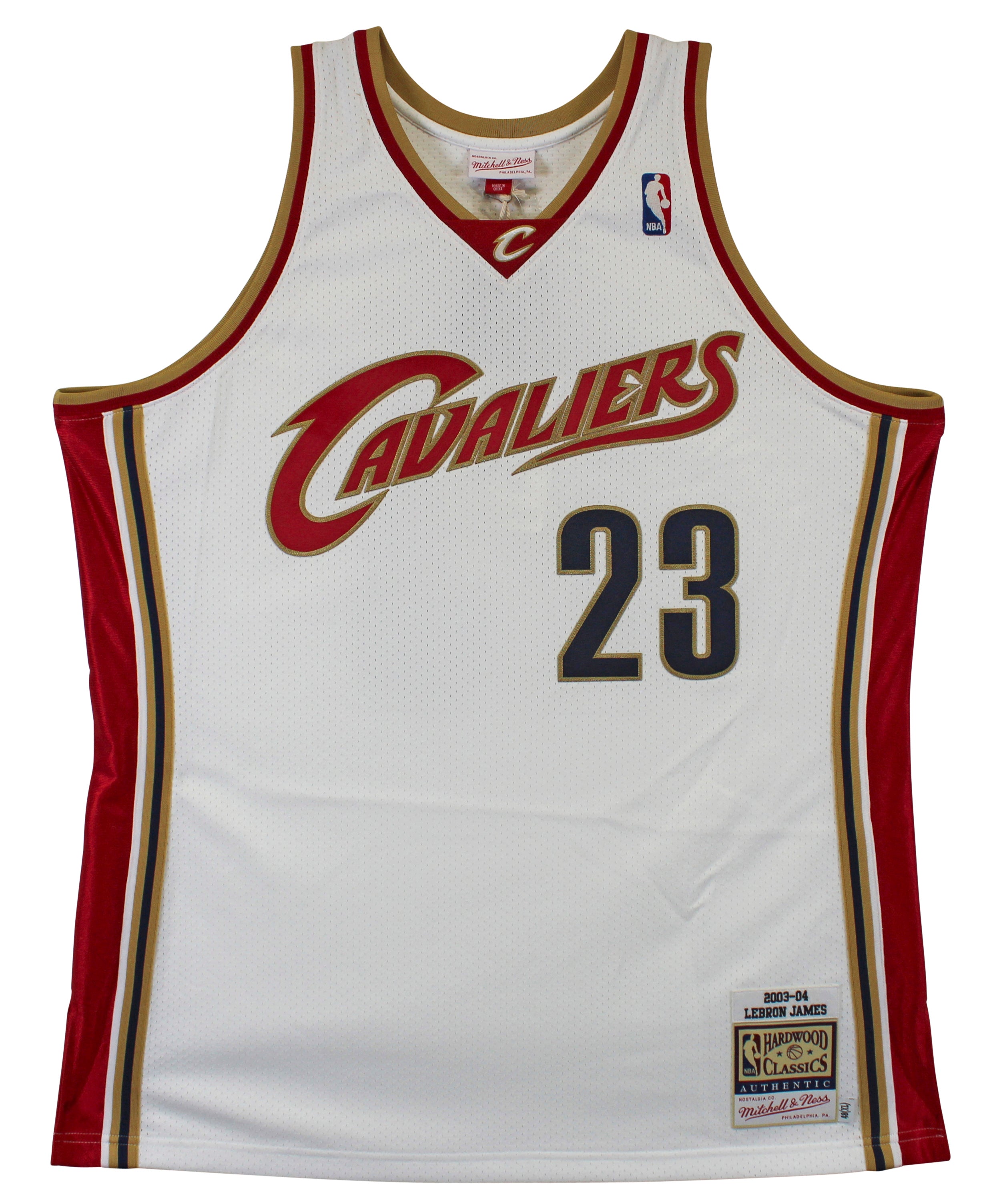 Cavaliers LeBron James Signed White 2003 M&N HWC Authentic Jersey UDA #BAJ70003